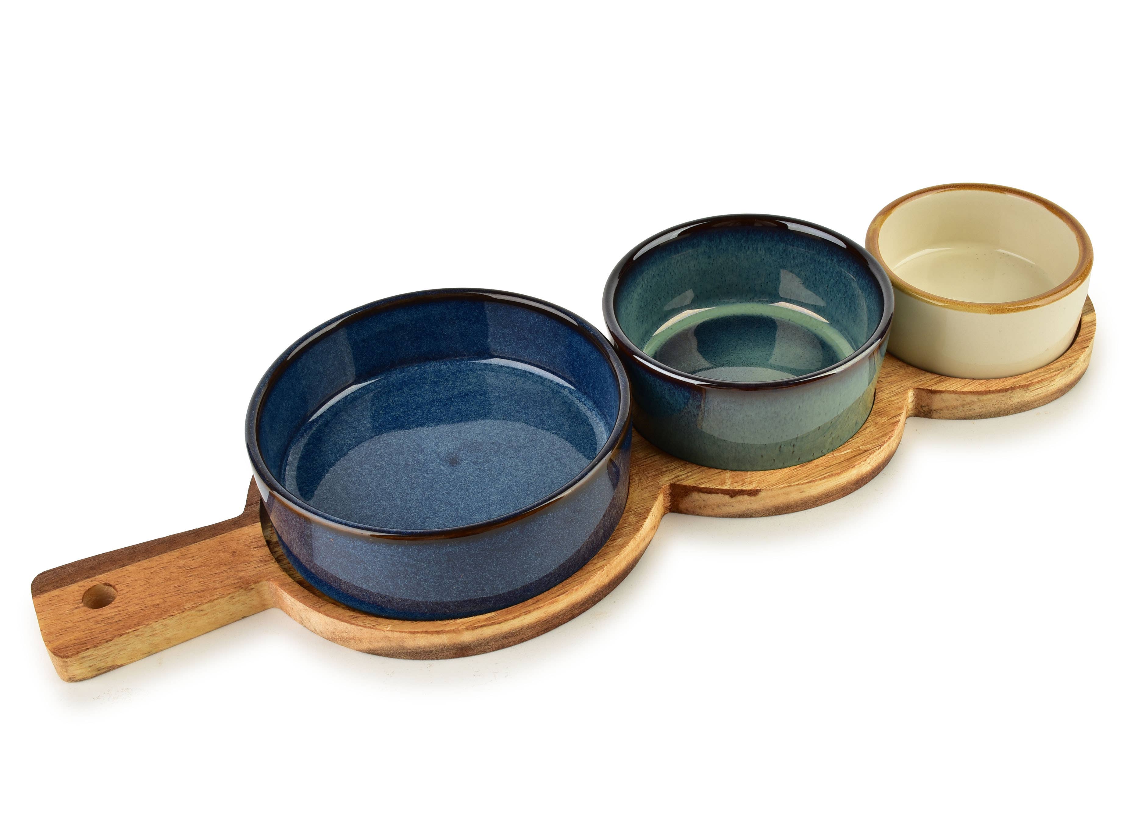 Servierbrett mit Schalen MODERNE KÜCHE: Multicolor / 35×12 cm