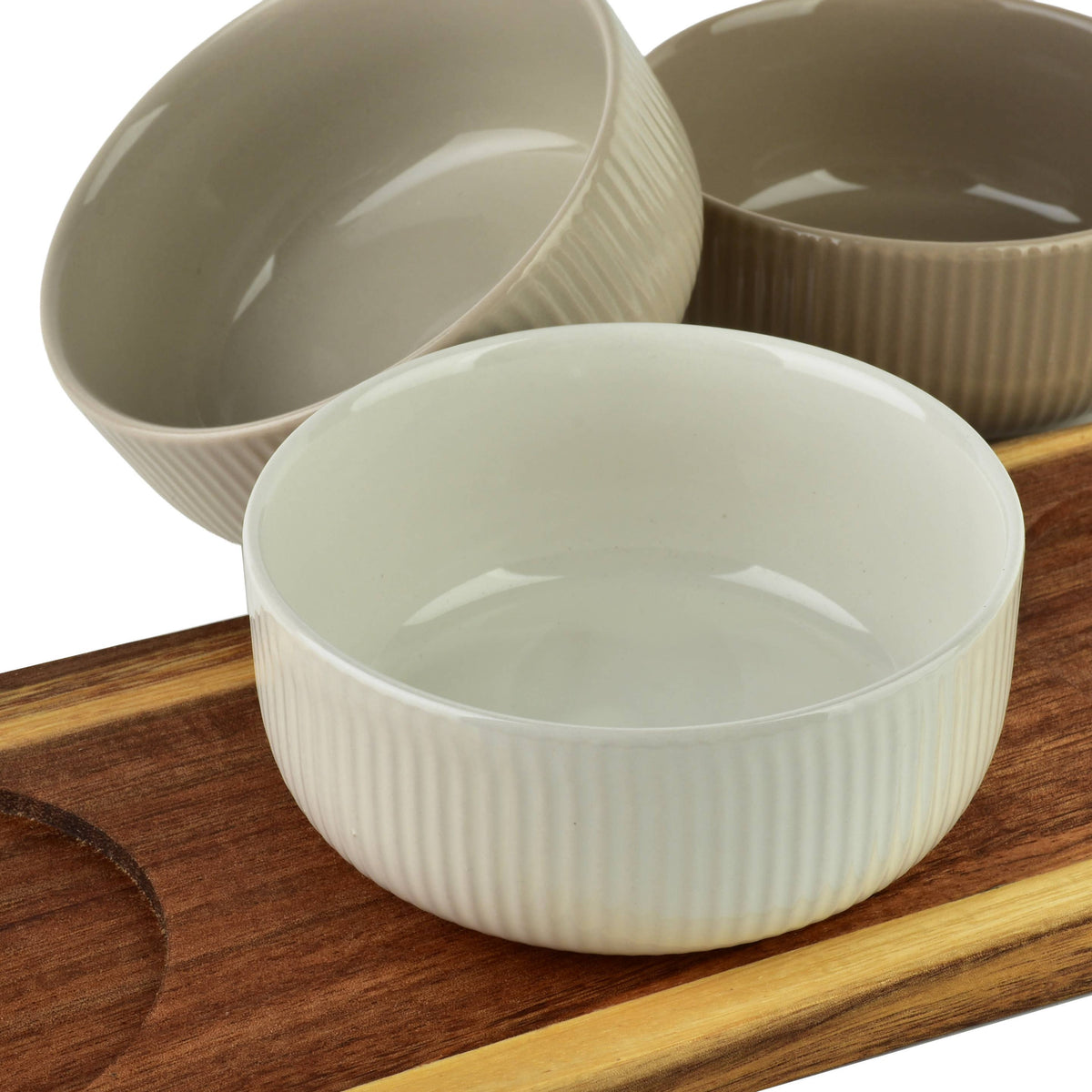 Schneidebrett mit Schüsseln MODERNE KÜCHE: Beige / 32x11cm