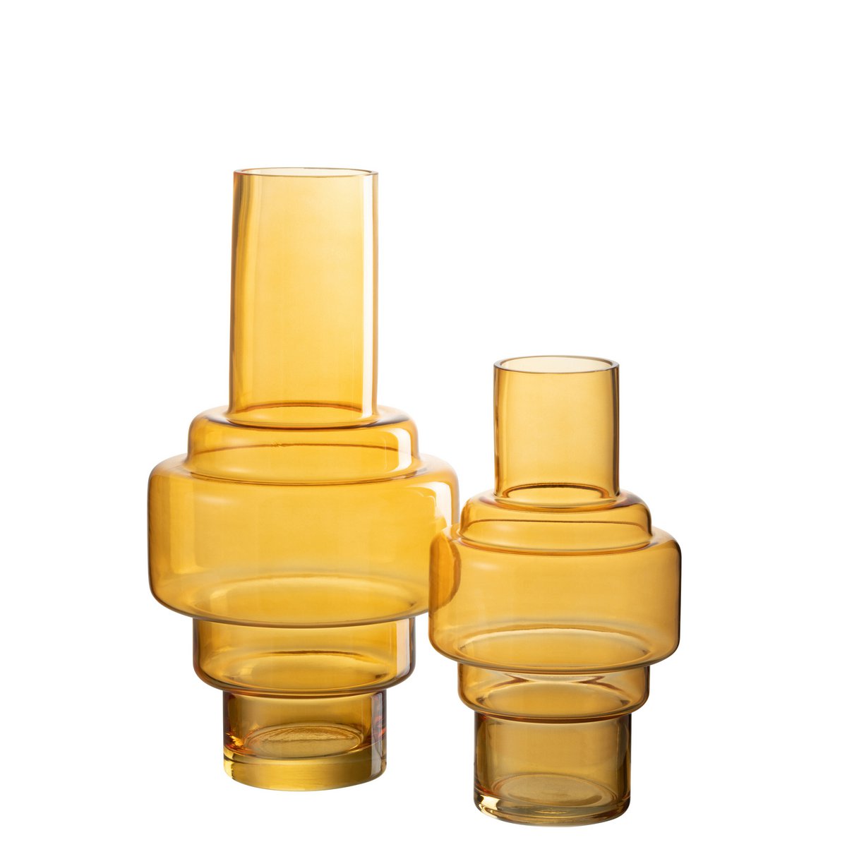 J-Line Vase Rino - Glas - Ocker - groß