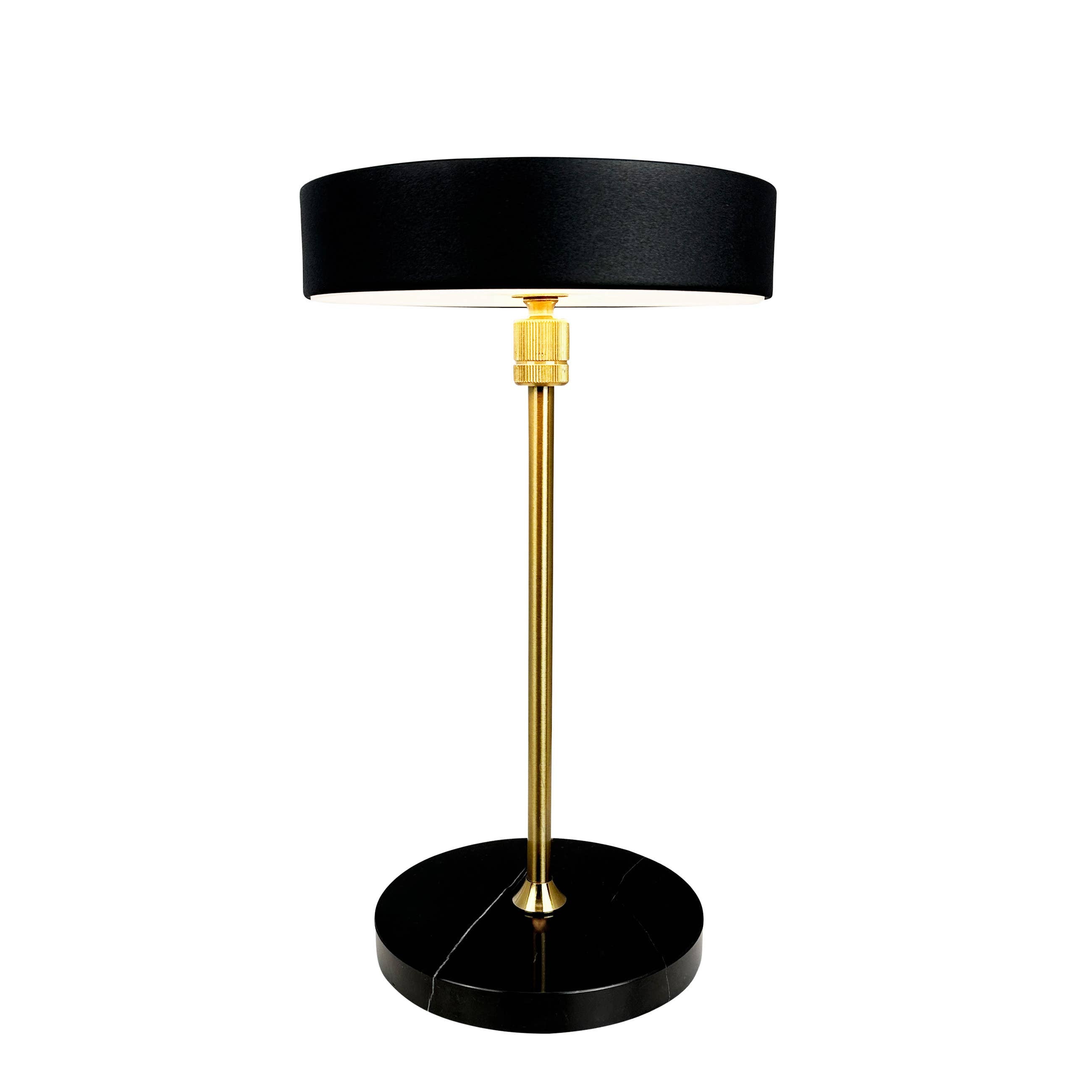 MOONLIGHT LED wiederaufladbare Tischlampe schwarz, messing, marmor