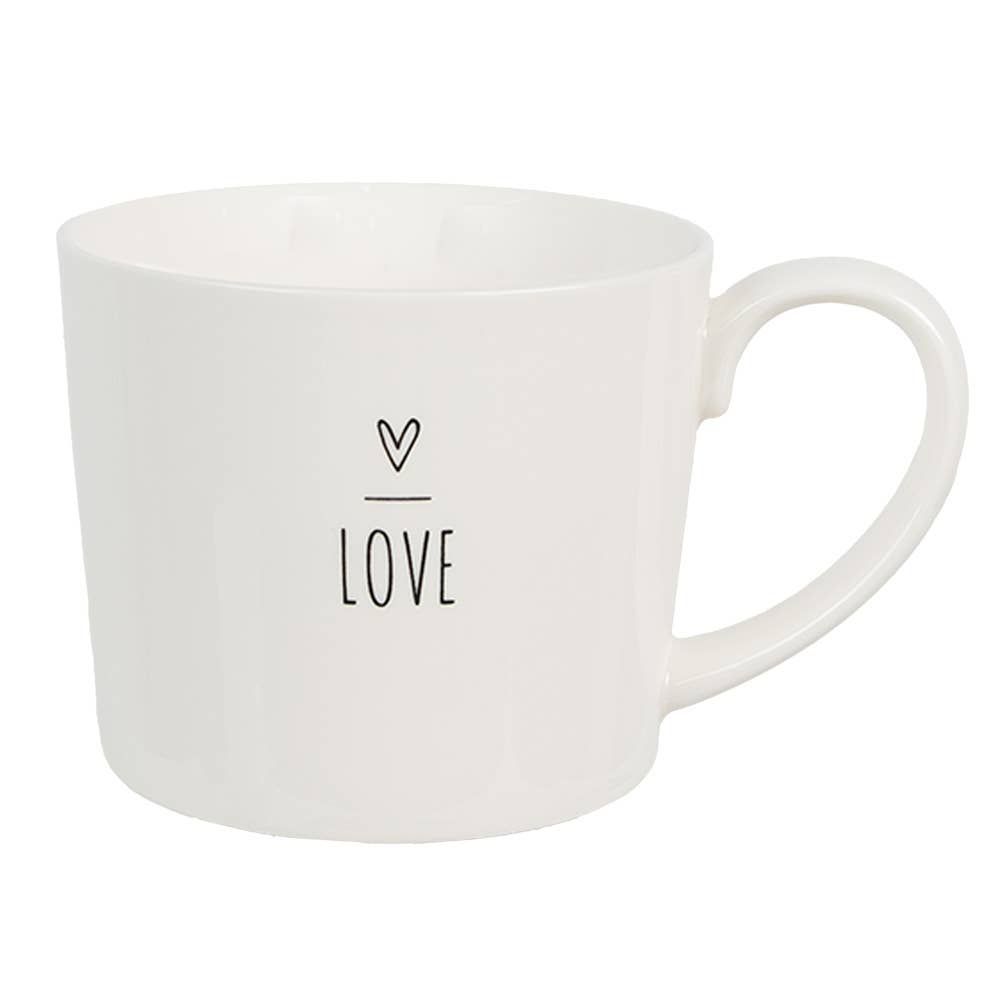 Becher mit Herz, 275 ml, weißes Porzellan
