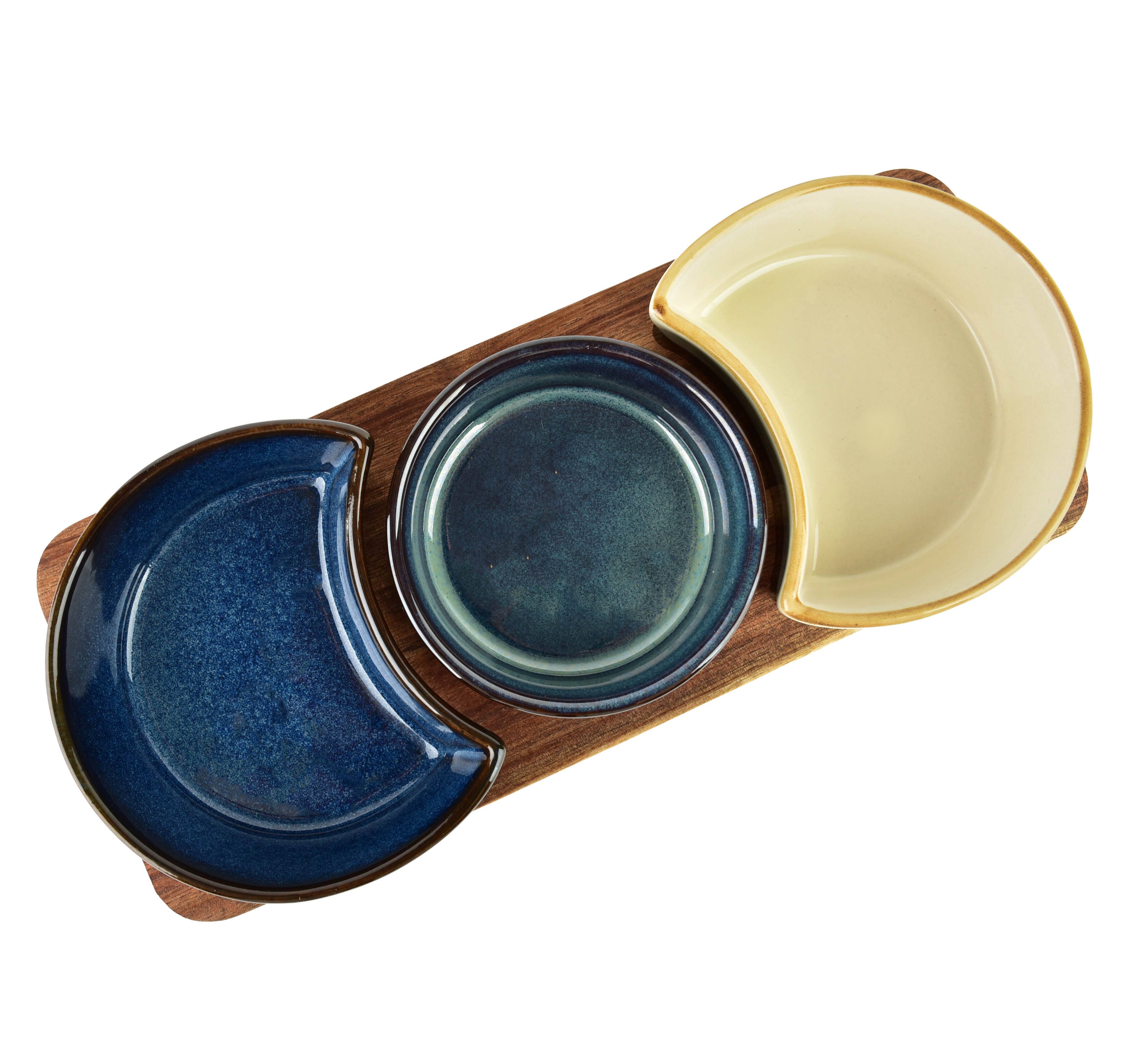 Servierbrett mit Schalen MODERNE KÜCHE: Multicolor / 35×12 cm