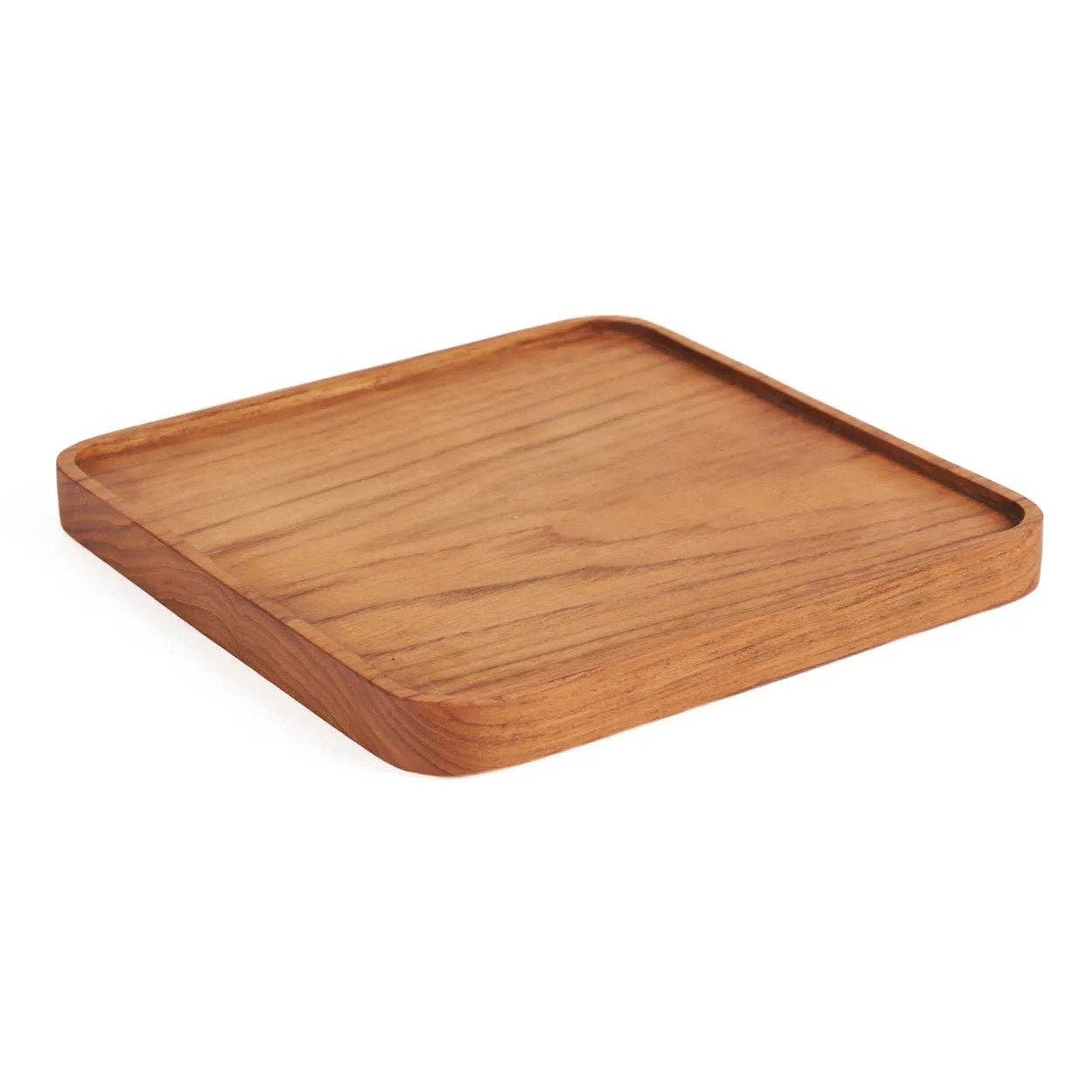 Teak-Holzplatte quadratisch – Natur – Größe S