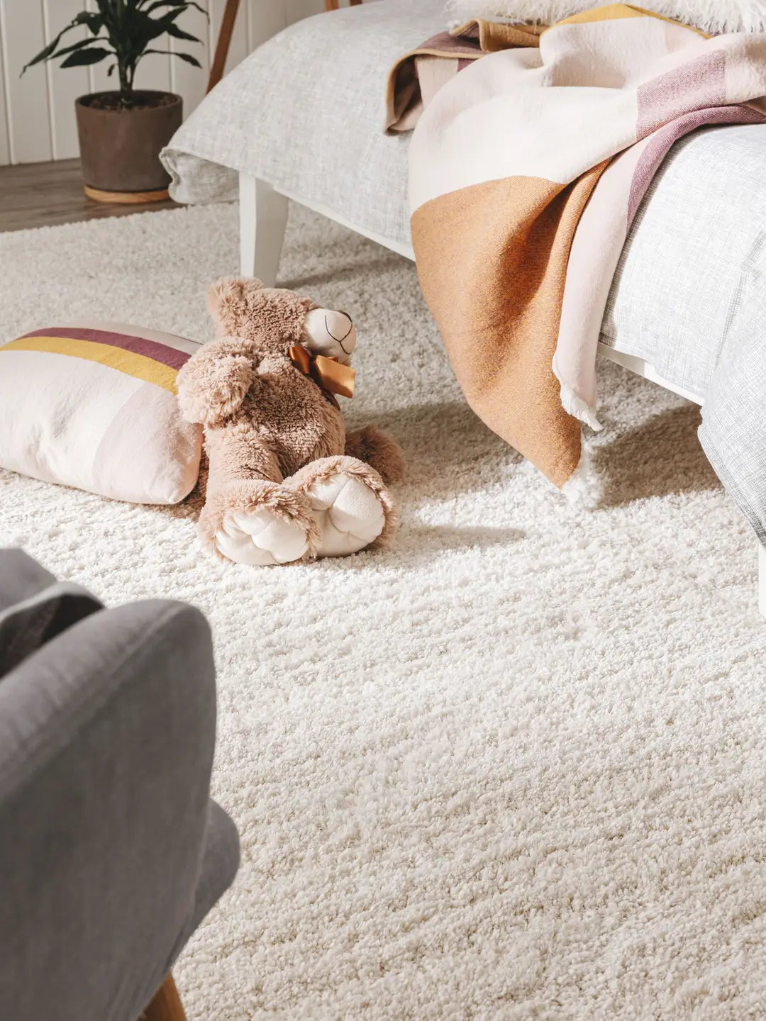 Washable Shaggy Rug Sera Cream 120x170 cm - GUNDT HOME