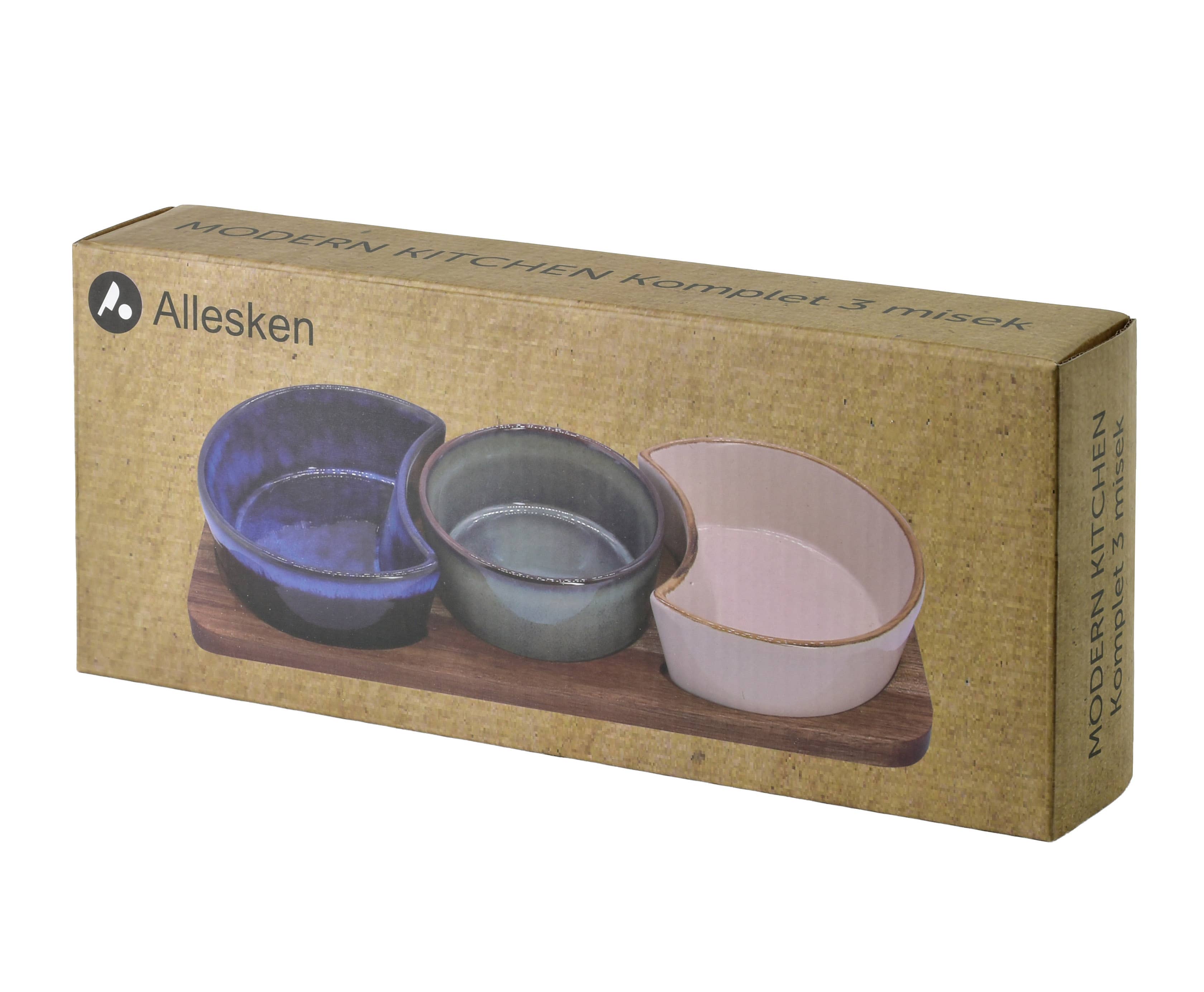Servierbrett mit Schalen MODERNE KÜCHE: Multicolor / 35×12 cm