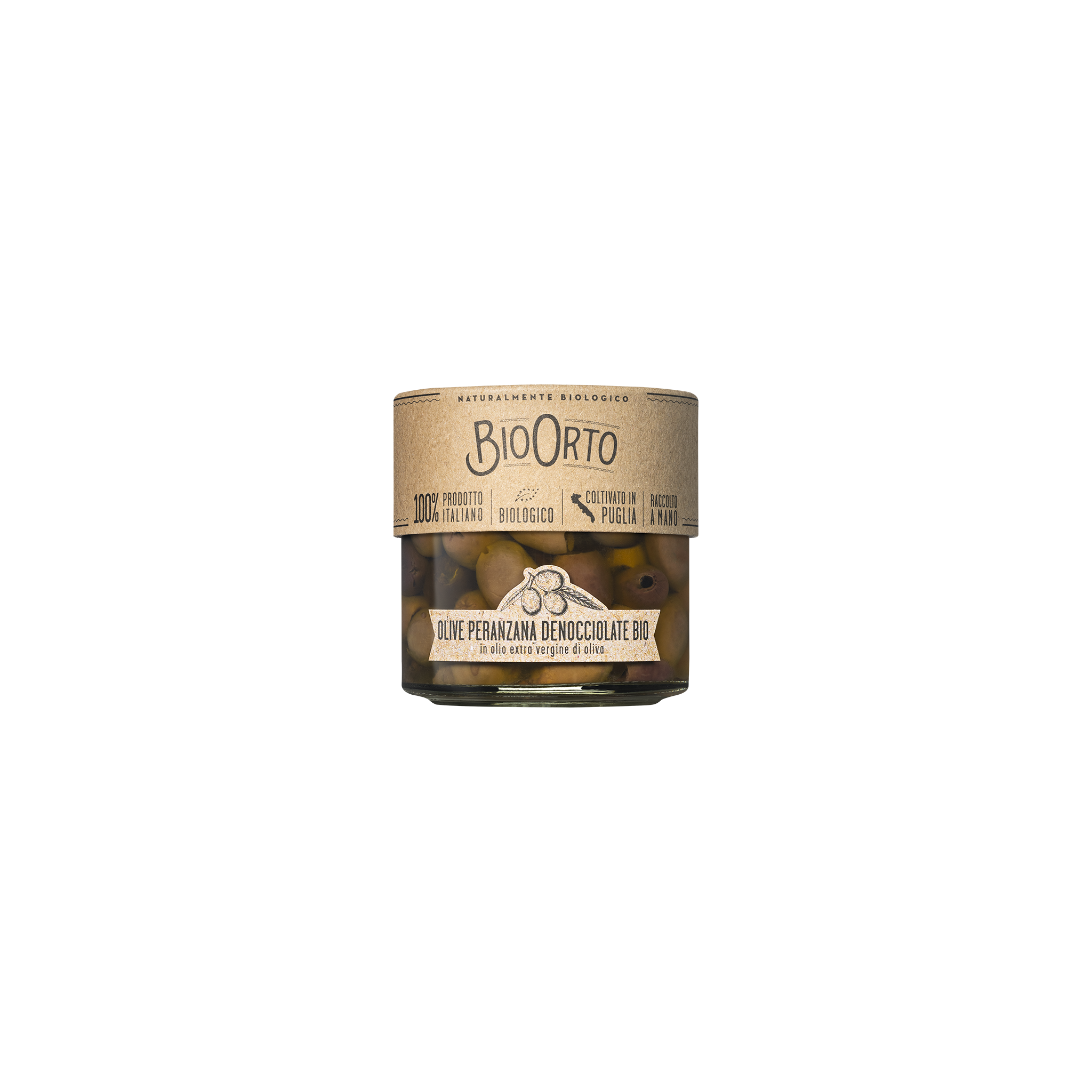 Bio entsteinte Peranzana-Oliven in nativem Olivenöl extra: 180 g - GUNDT HOME