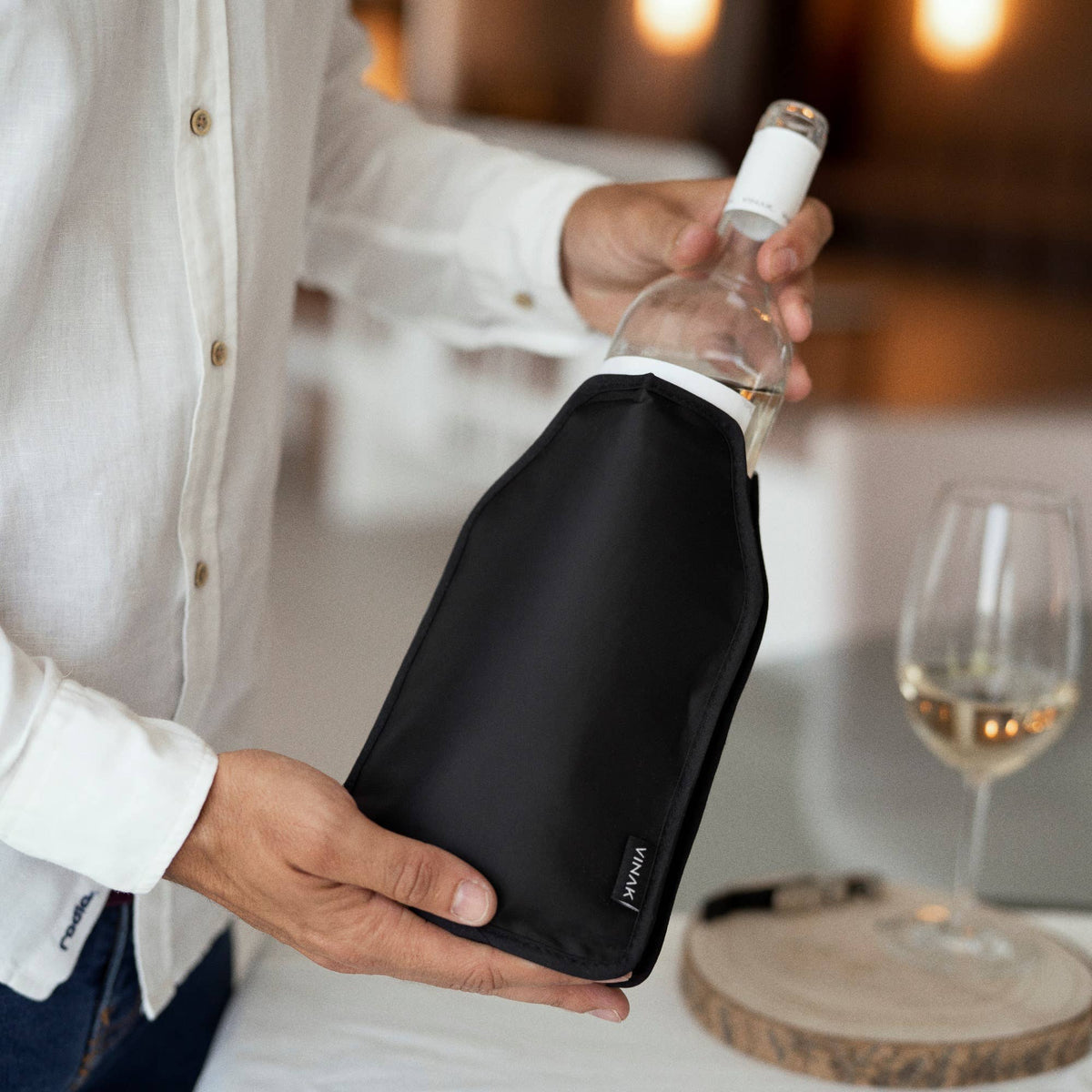 VINAK - XPERT Flaschenkühler für Wein - Champagner: Negro