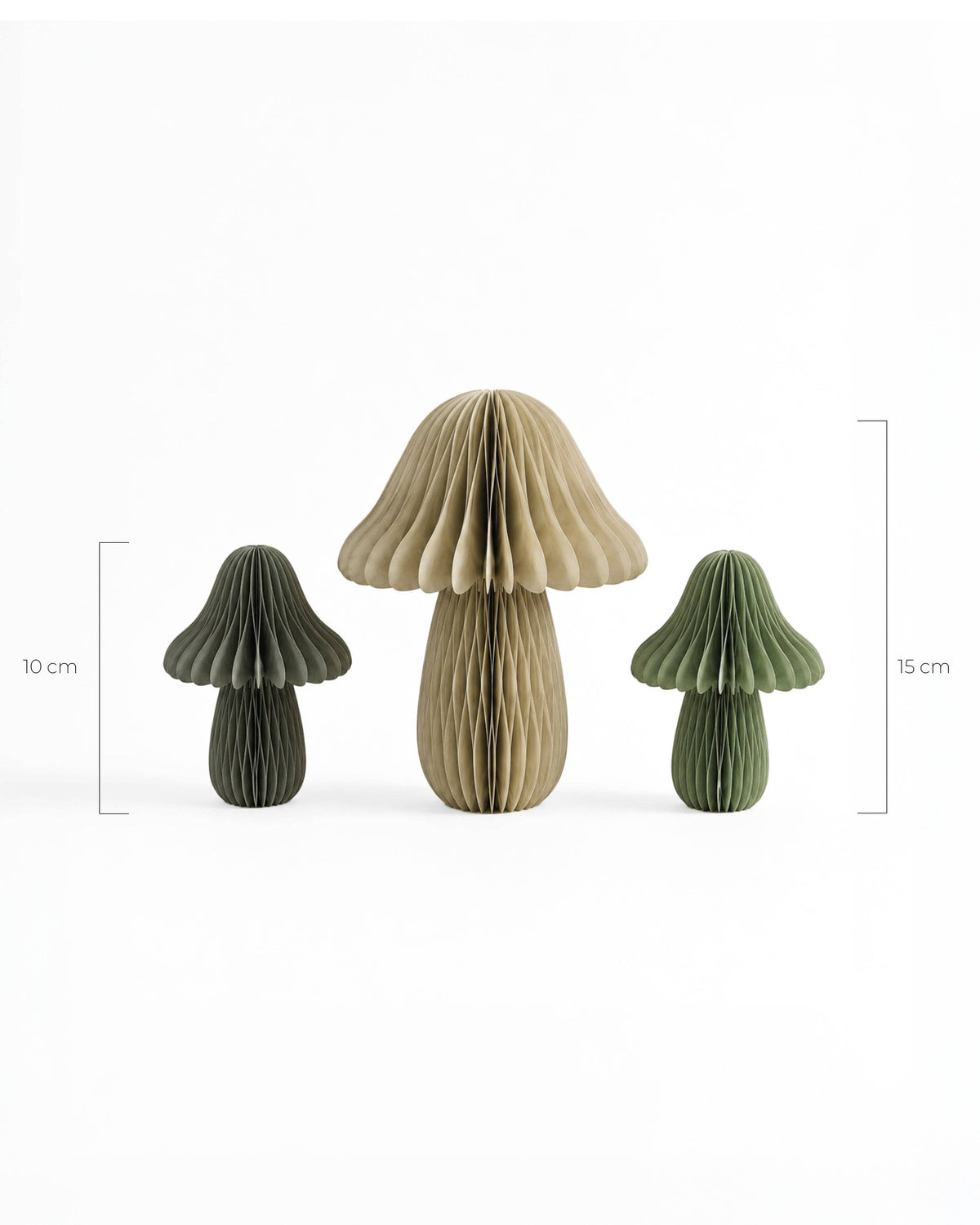 Bunte Papierpilze Herbstdeko 3-er Set braun: Braunes Set