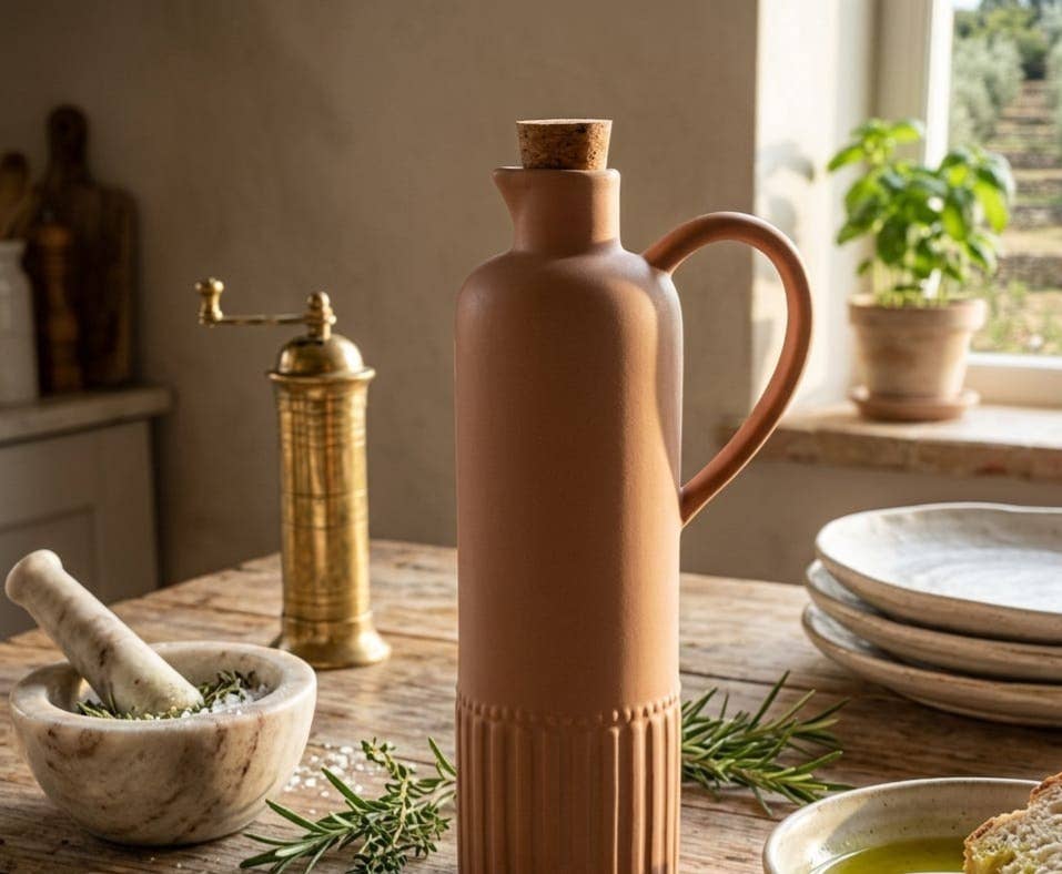 4 Töne Ölflasche „Terra“ / Korkverschluss, Fassungsvermögen 635 ml