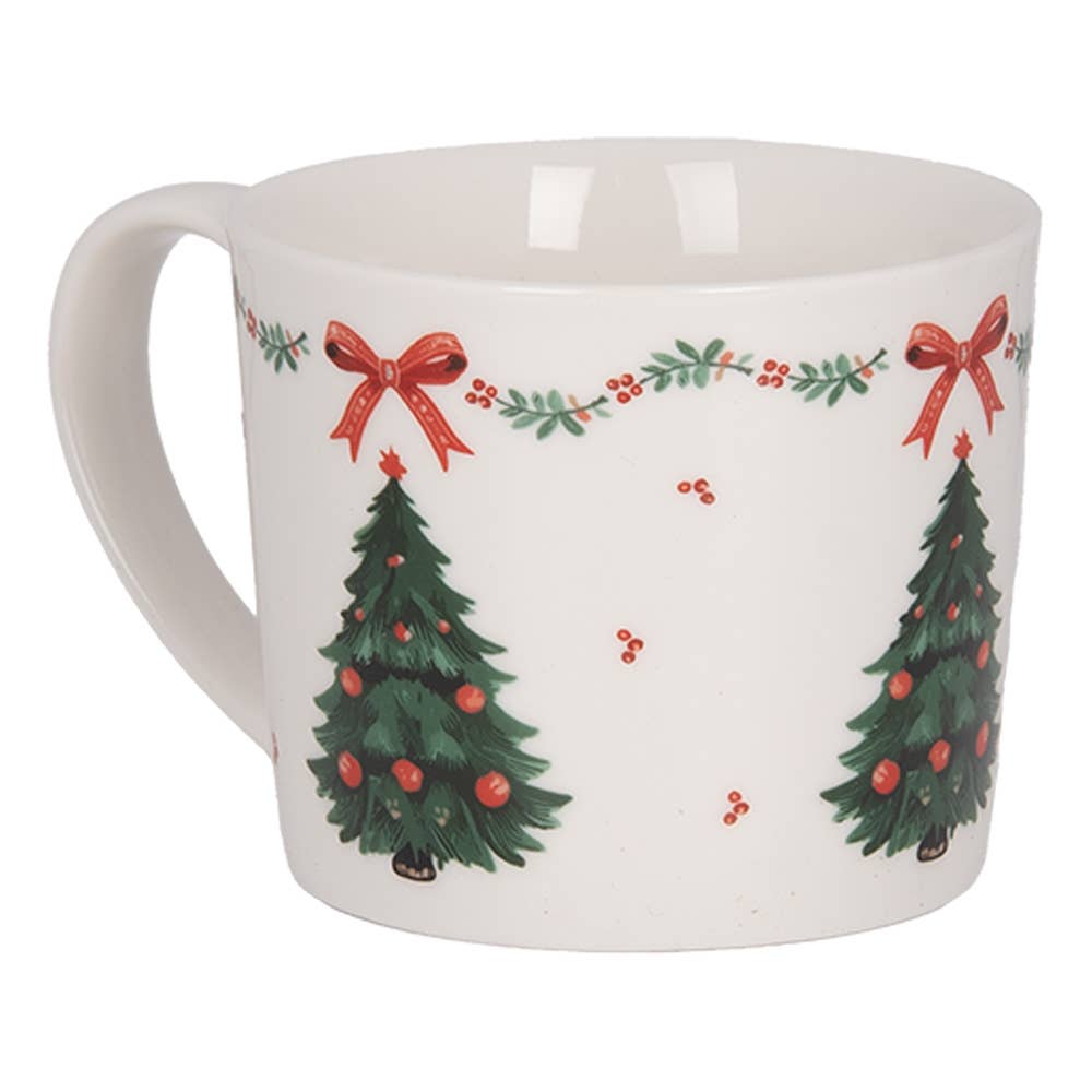 Weihnachtsbecher 275 ml, weiße Keramik