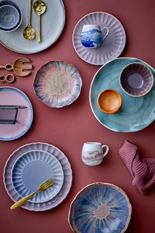 Amalia Schale, Blue, Steingut - GUNDT HOME