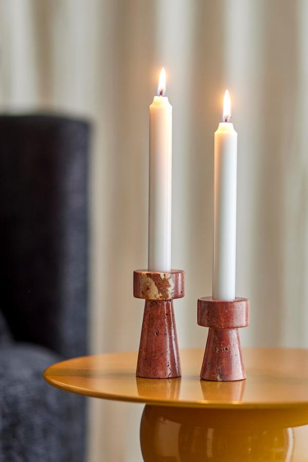 Anneli Kerzenhalter, Rose, Travertin - GUNDT HOME