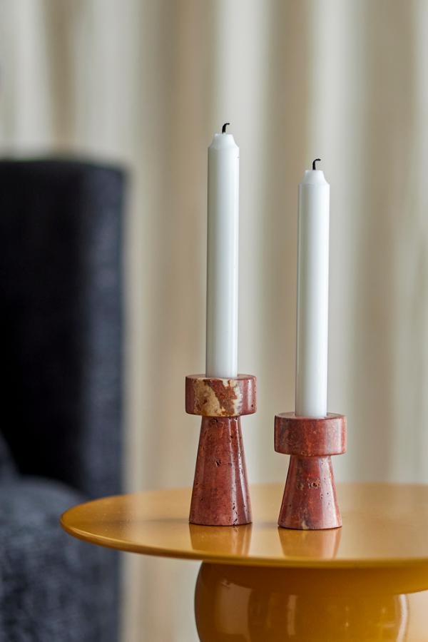 Anneli Kerzenhalter, Rose, Travertin - GUNDT HOME