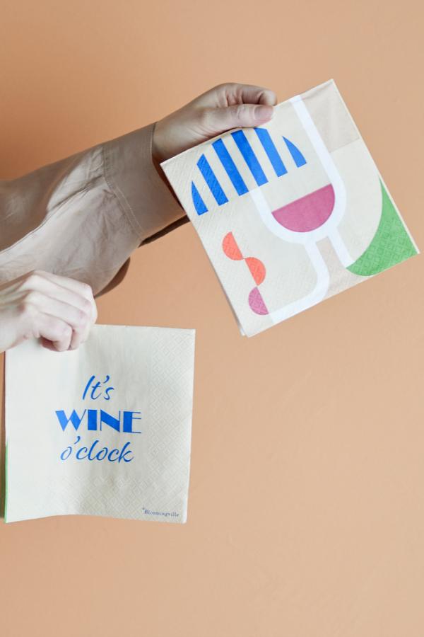 Wine Serviette, Blue, FSC® Mix, Papier - GUNDT HOME