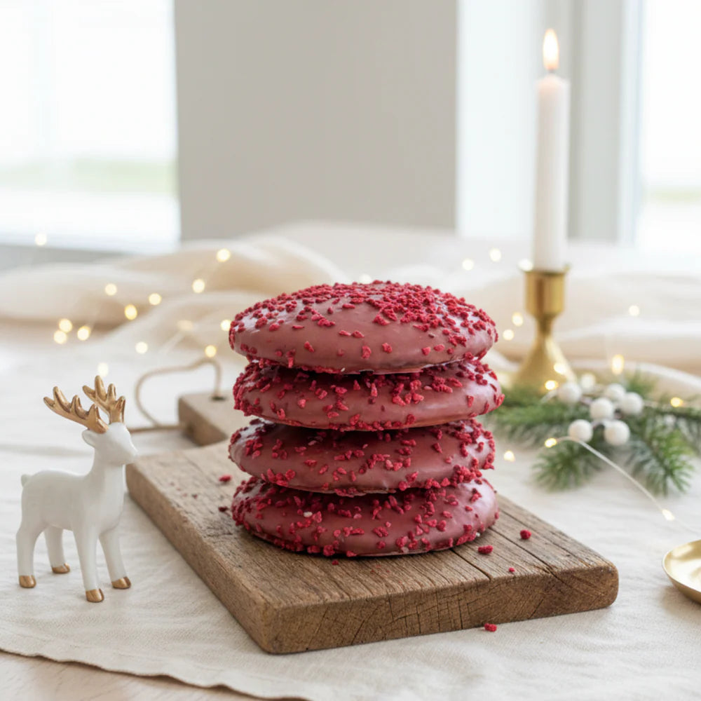 Dattellebkuchen mit fruchtiger Himbeerschokolade