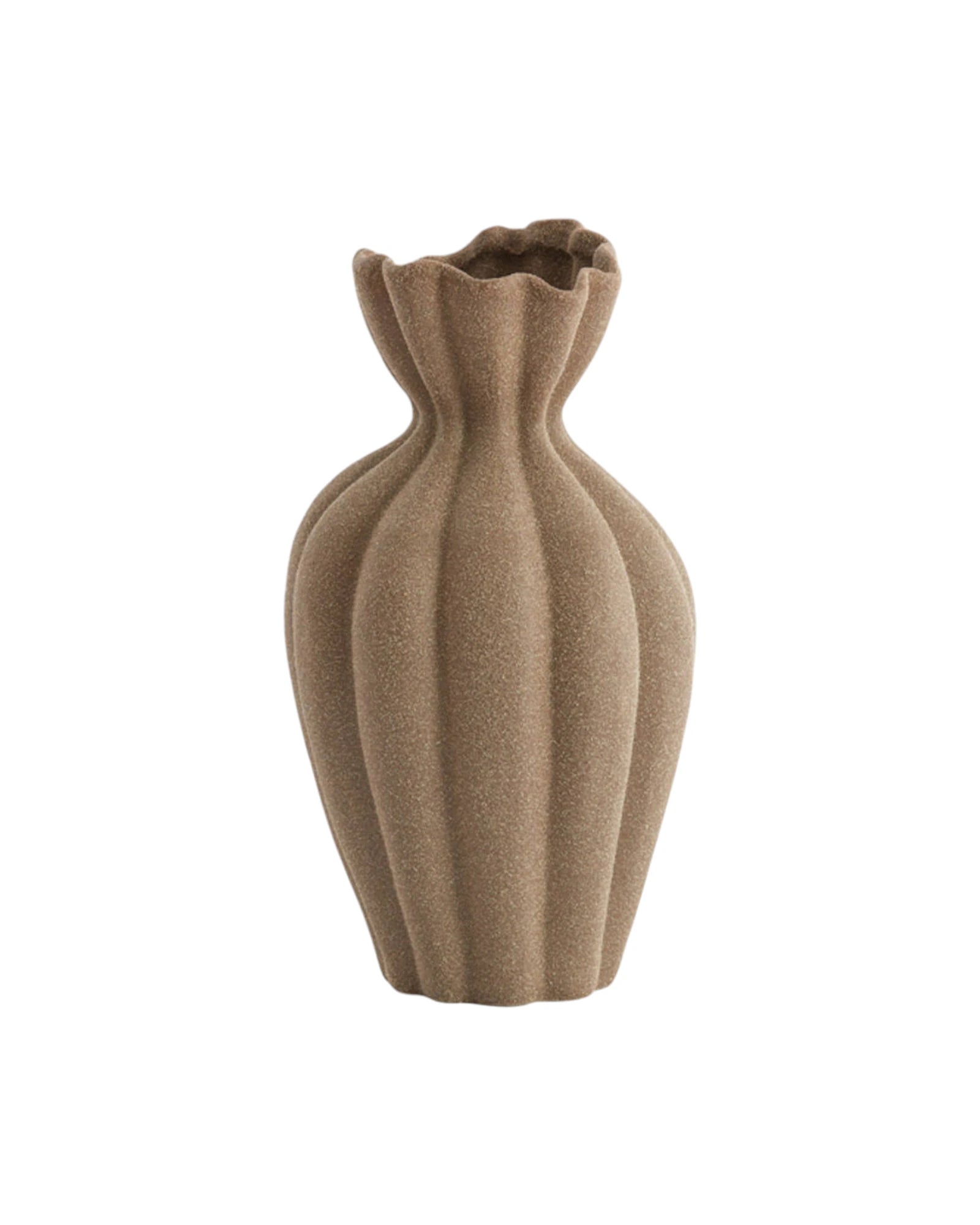 Vase Deko Ø19x35,5 cm Keramik matt braun - GUNDT HOME