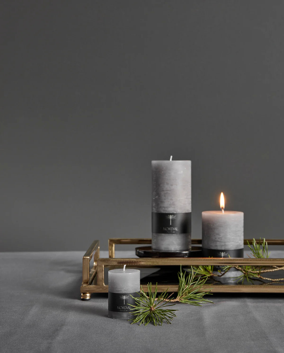 NORDAL Kerzen Grau 15 - GUNDT HOME