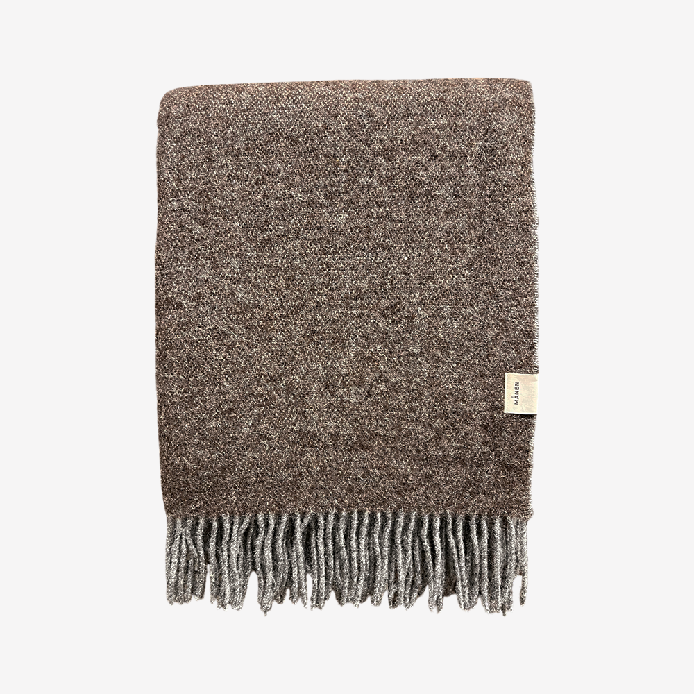 MÅNEN Wolldecke Bicolour Braun/Grau - GUNDT HOME
