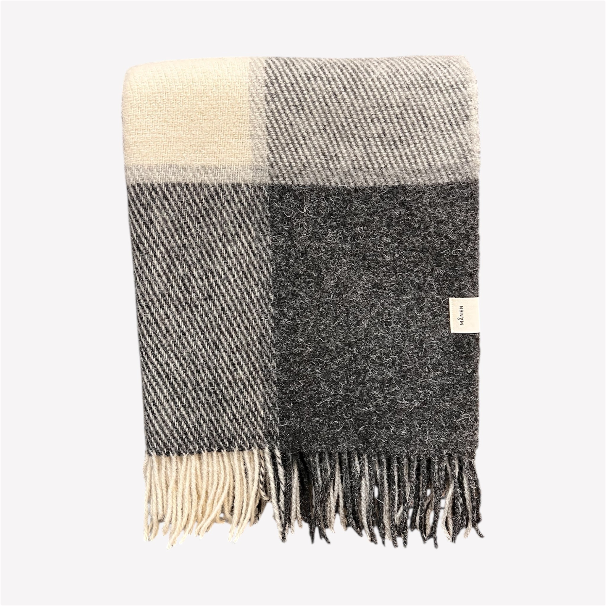 Wolldecke XL Squared Grau/Beige - GUNDT HOME