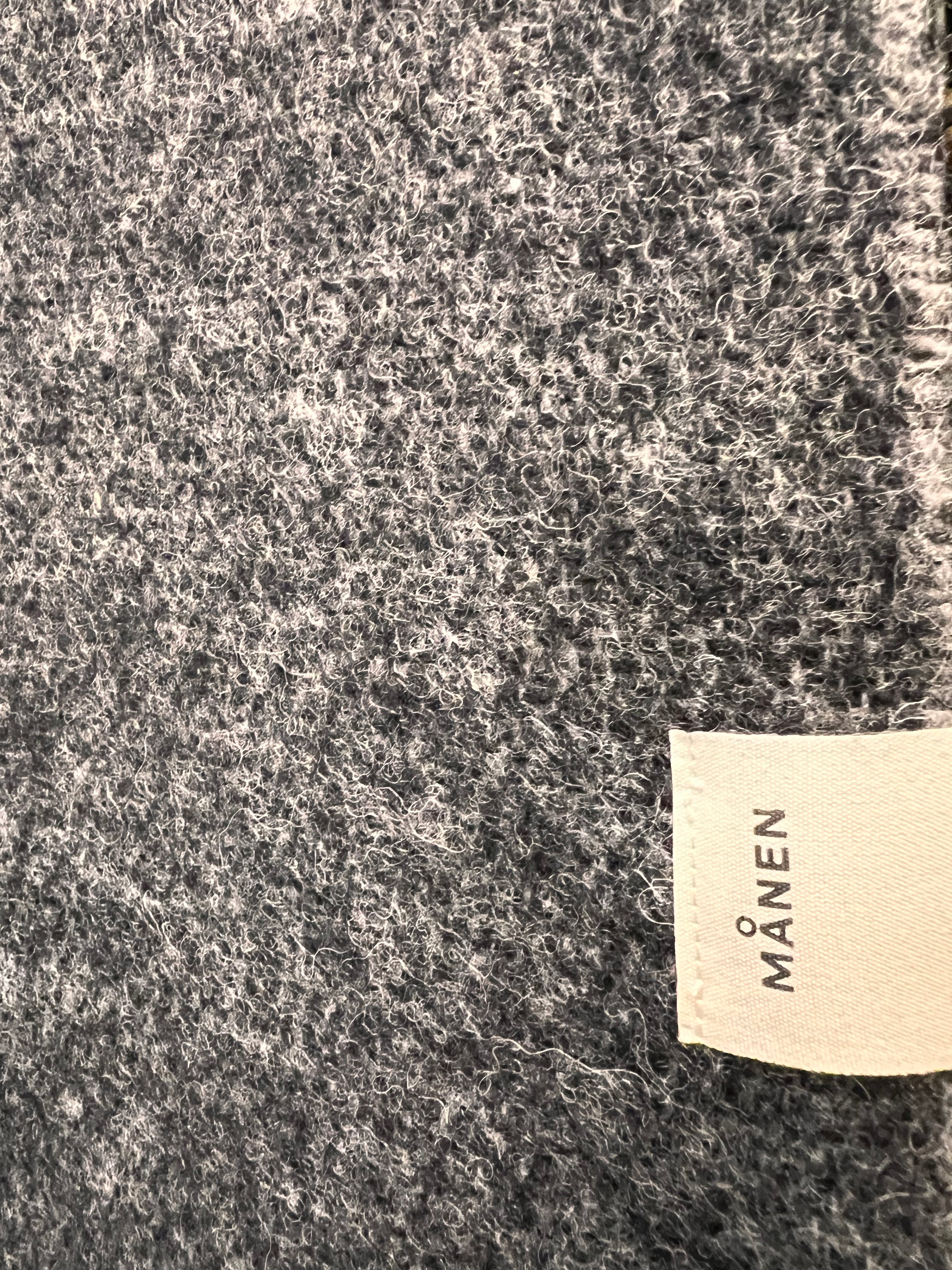 Wolldecke Bicolor mit Fransen Grau/Dunkelgrau - GUNDT HOME