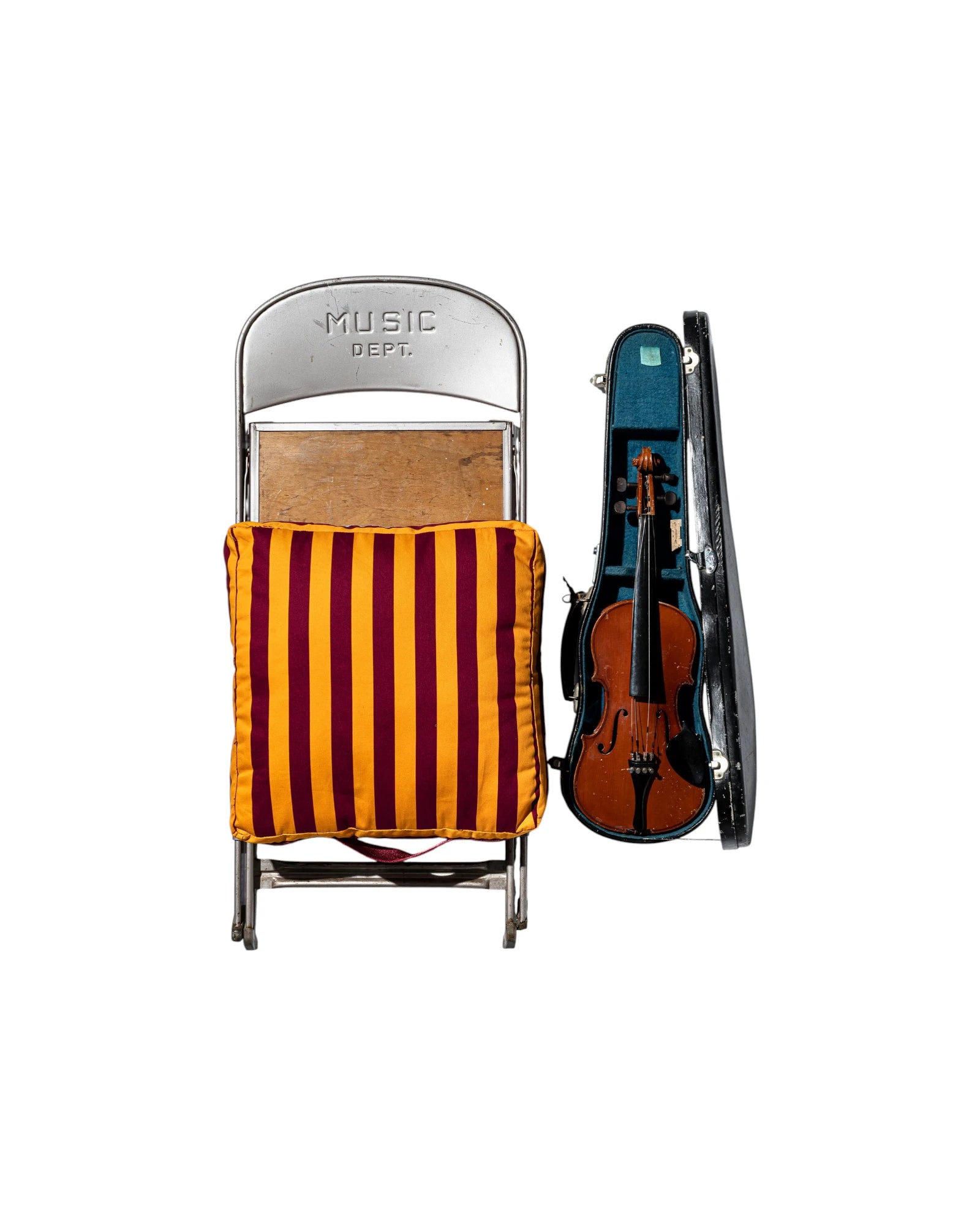 Sitzkissen Gelb x Burgundy gestreift - GUNDT HOME