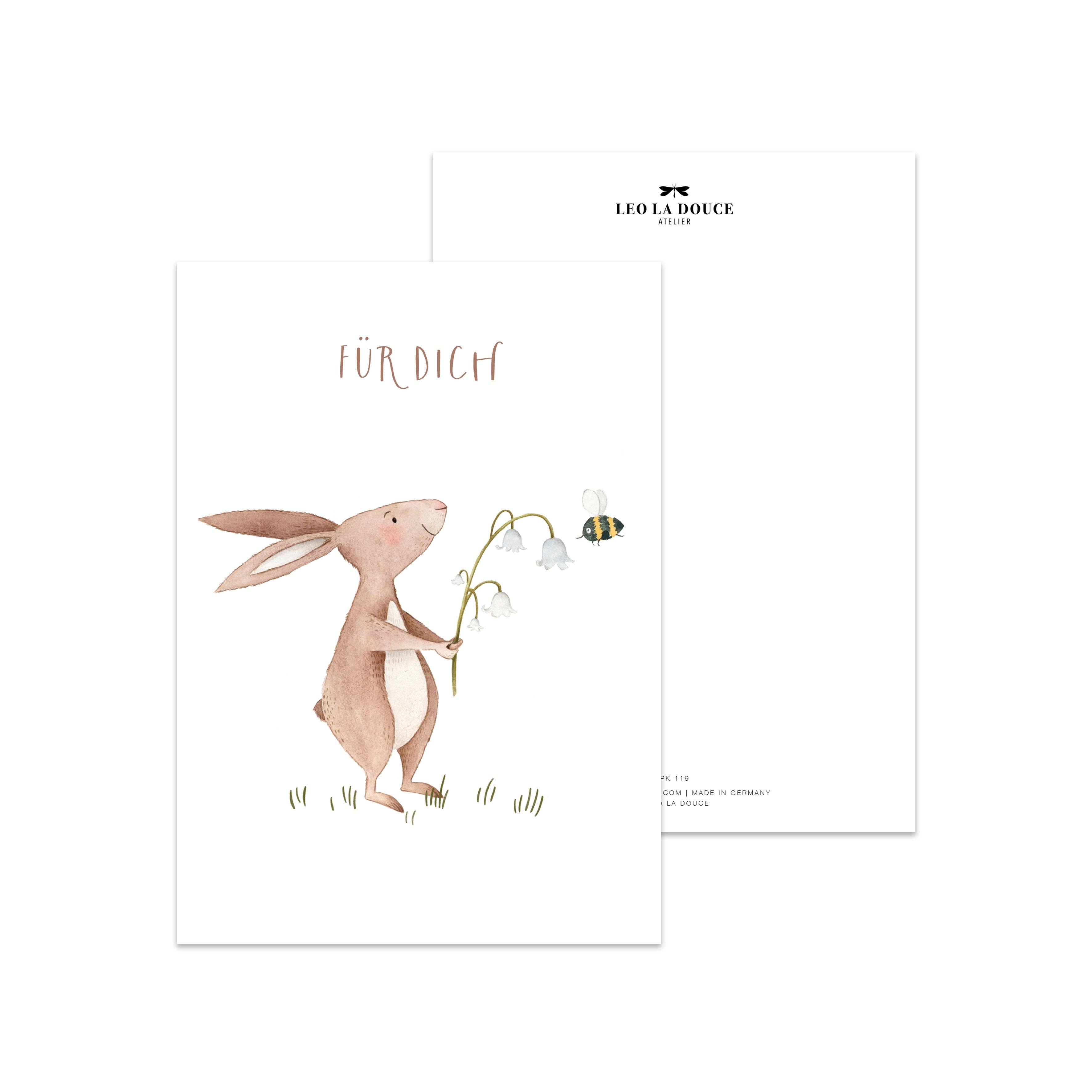 Postkarte - Hase | Für dich - GUNDT HOME
