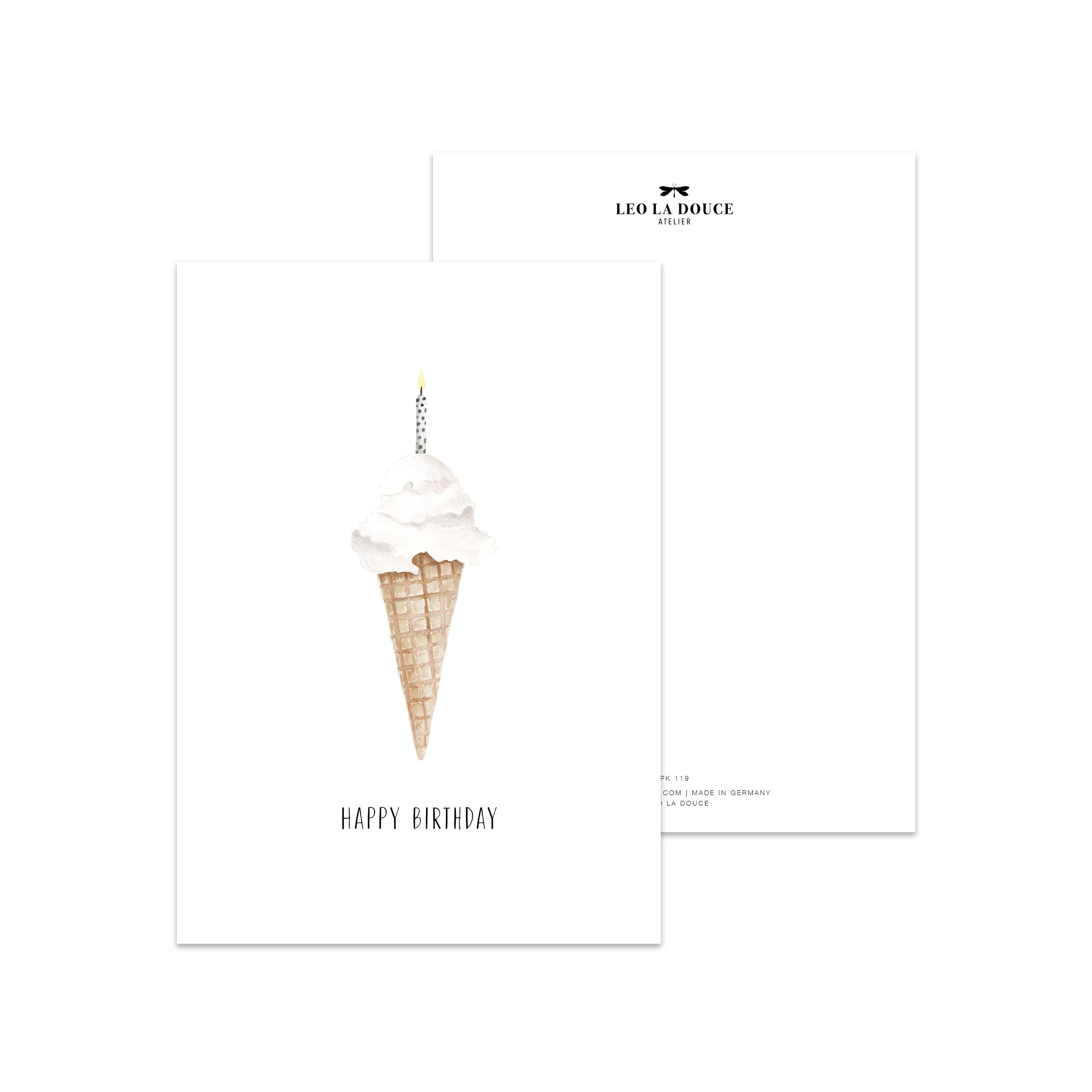 Postkarte - Ice cream candle