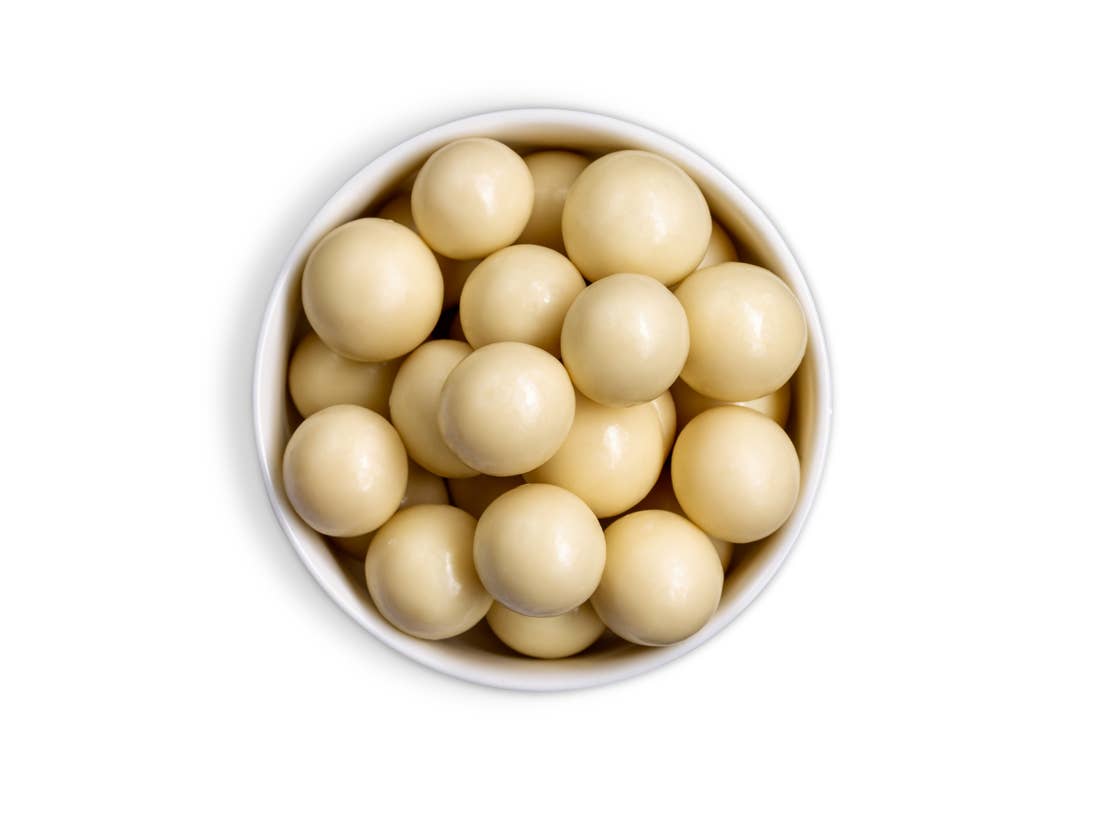 Frohes Fest - Haselnuss Dragees mit weißer Schokolade