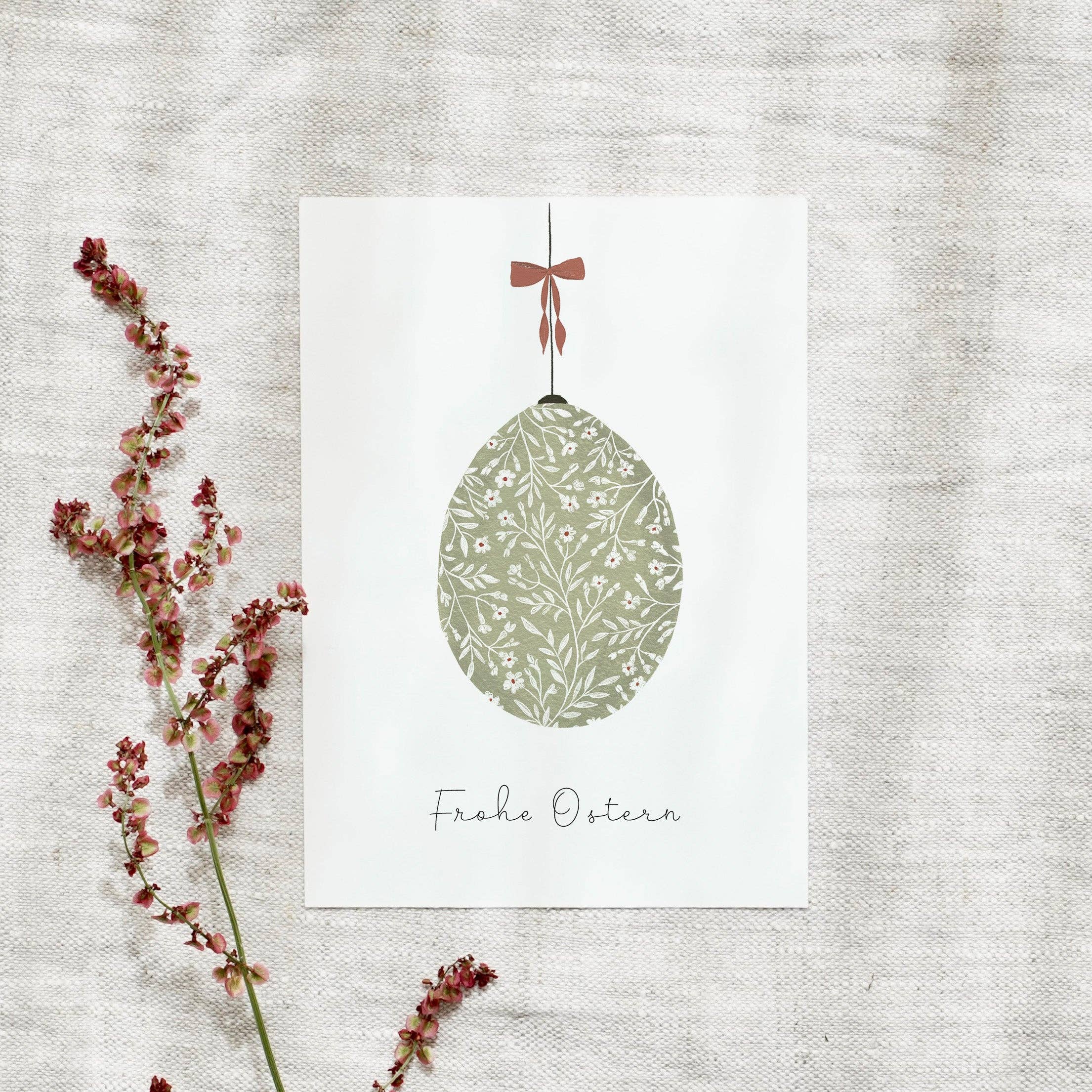 Postkarte · Osterei | Grün - GUNDT HOME