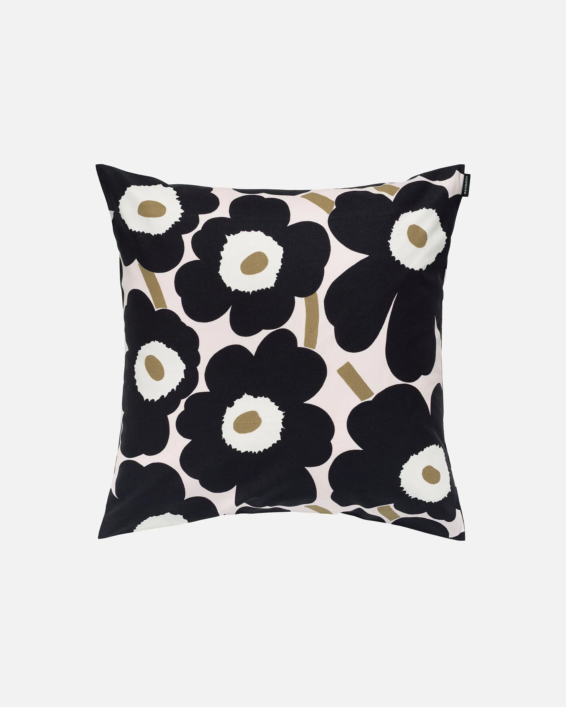 Pieni Unikko Schwarz/Beige Kissenbezug mit Blumen-Design