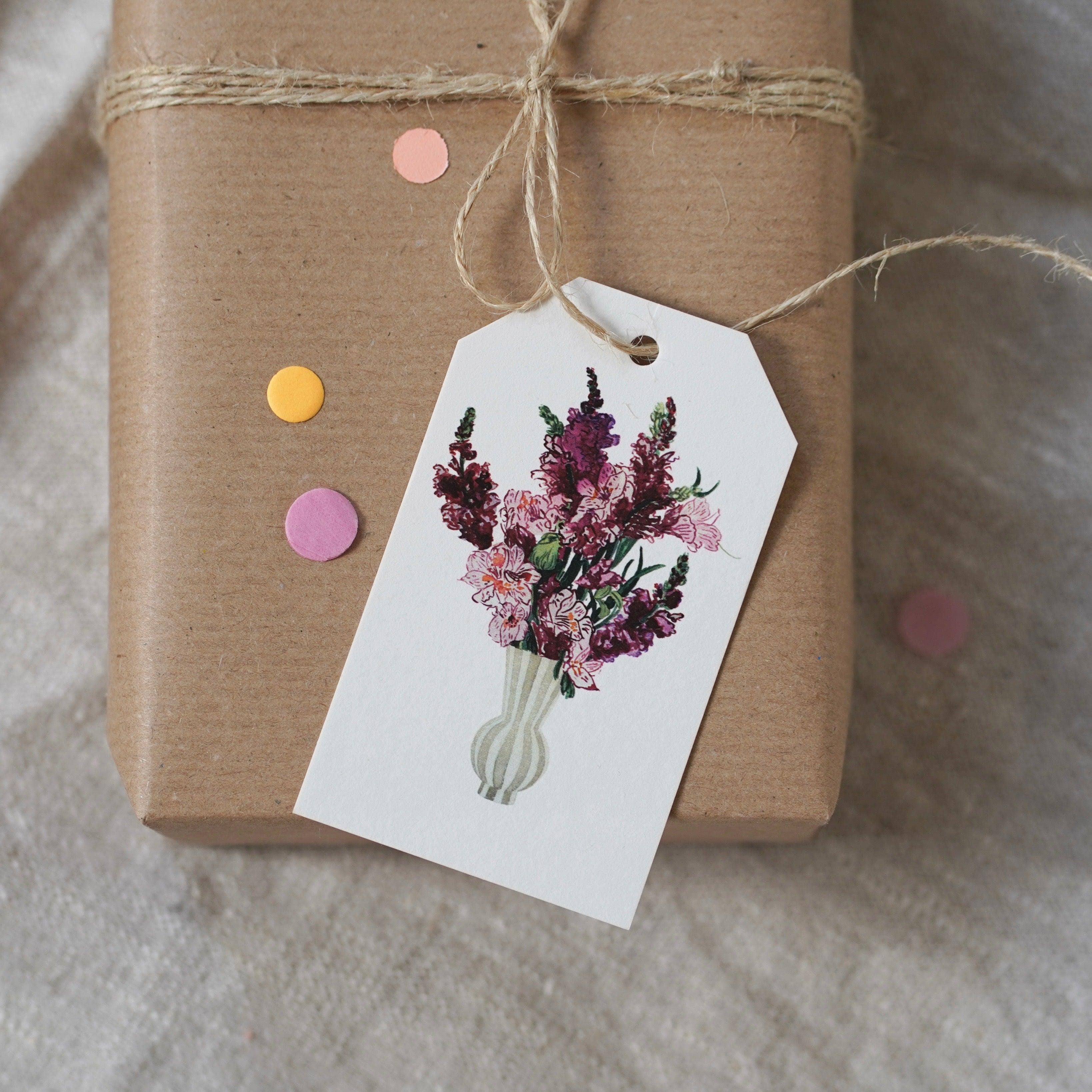Geschenkanhänger · Pink flower bouquet - GUNDT HOME