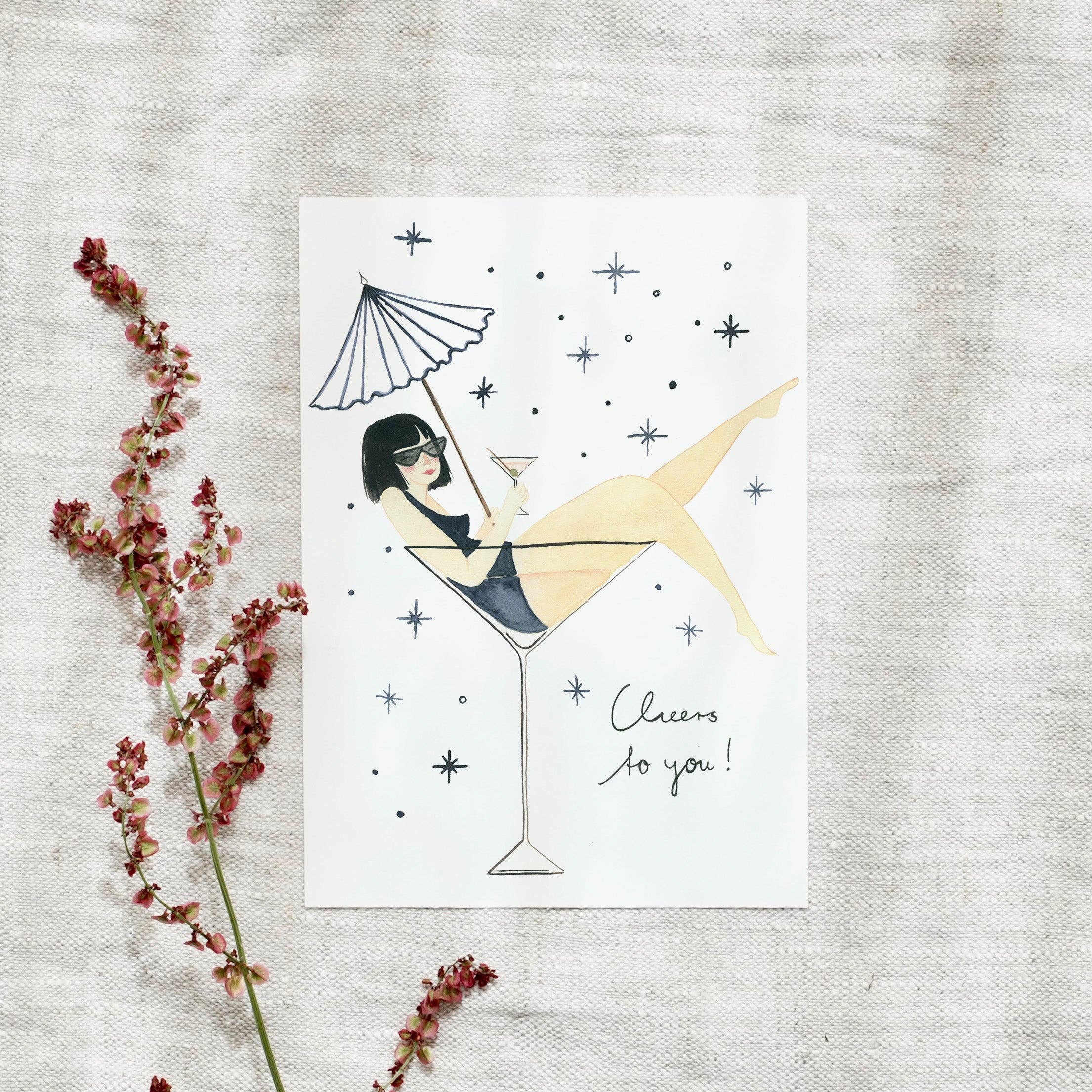 Postkarte · Lady Cocktail - GUNDT HOME