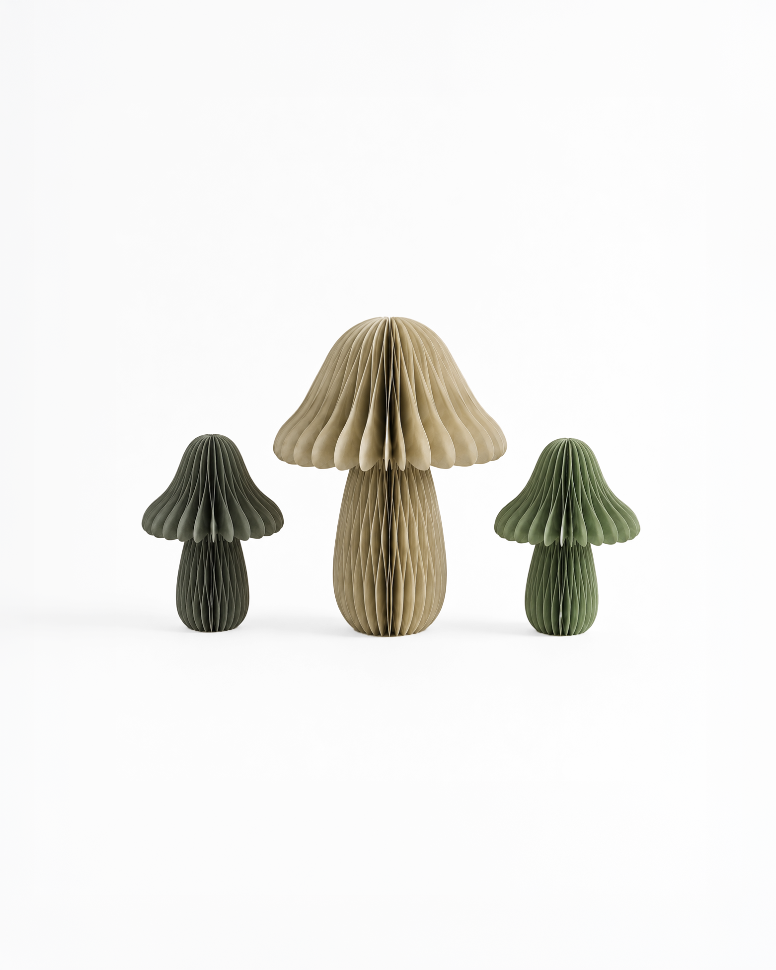 Bunte Papierpilze Herbstdeko 3-er Set braun: Braunes Set