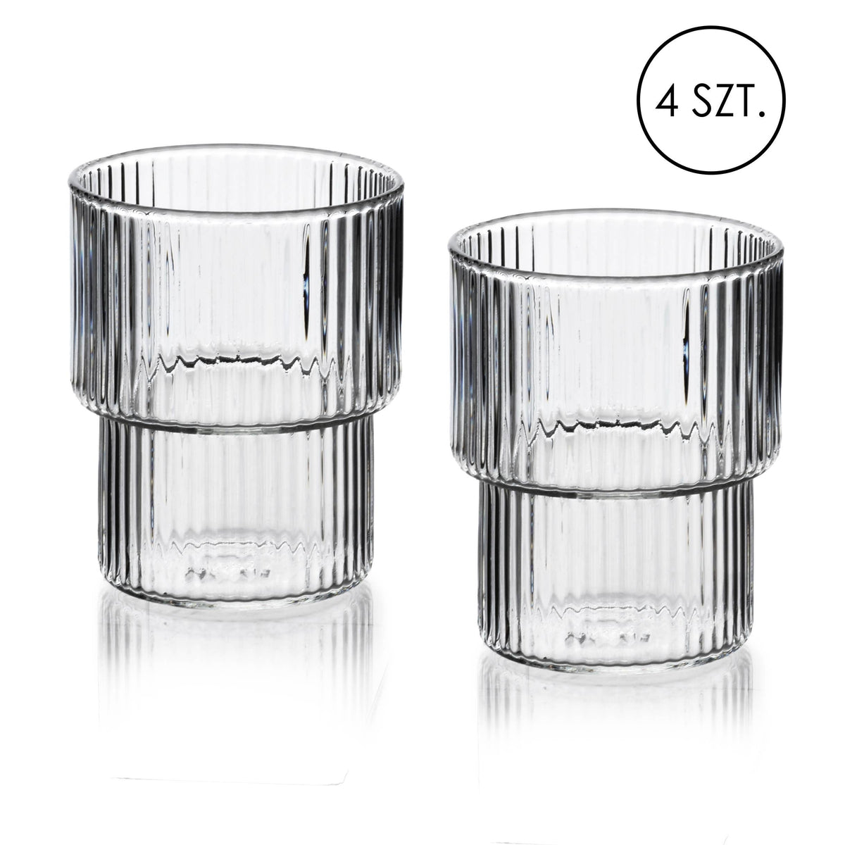 Trinkglas ELLA STRIPES, klar, 4er-Set