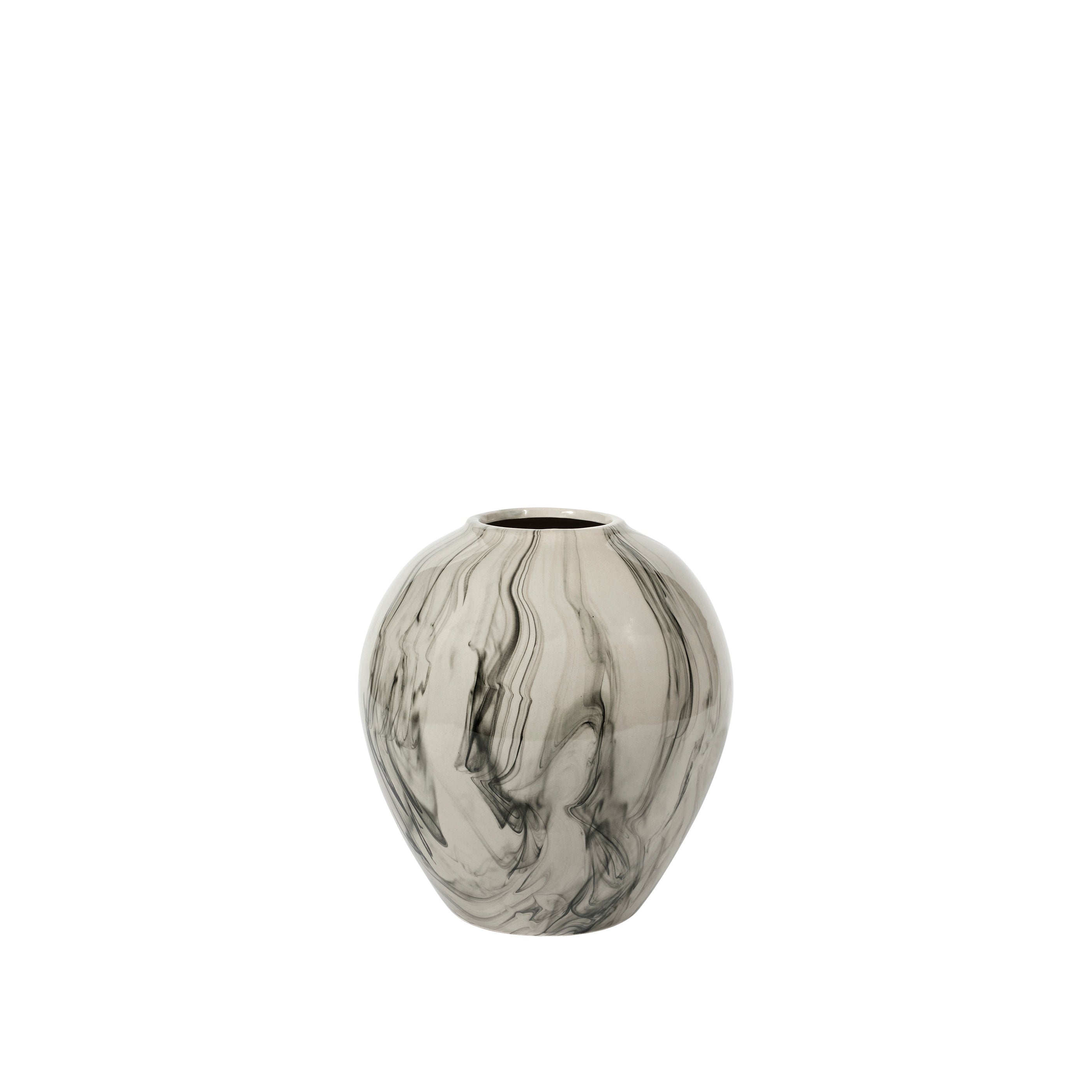 BROSTE COPENHAGEN Vase Ingrid M Ceramic Beige/Schwarz