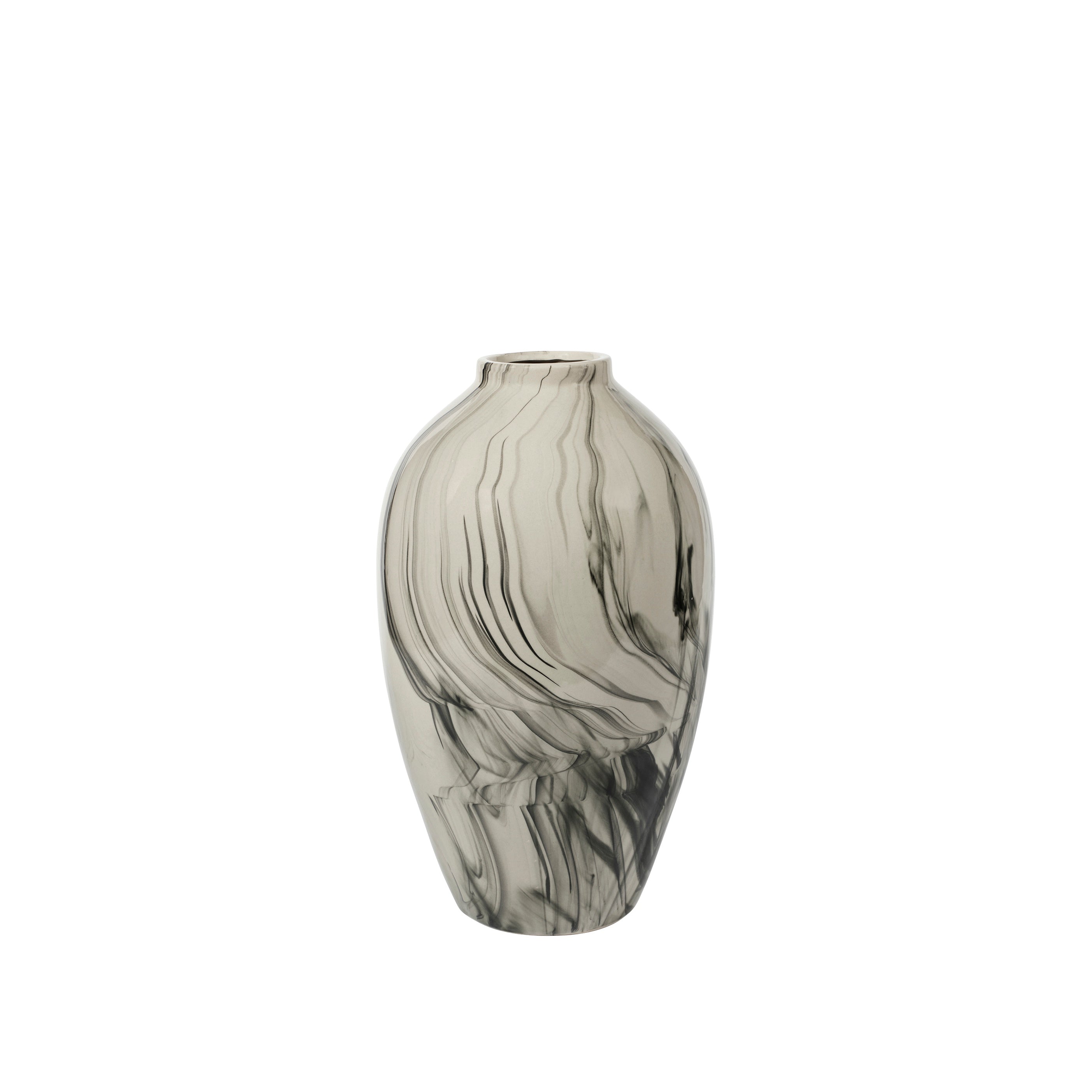 BROSTE COPENHAGEN Vase Ingrid L Ceramic Beige/Schwarz