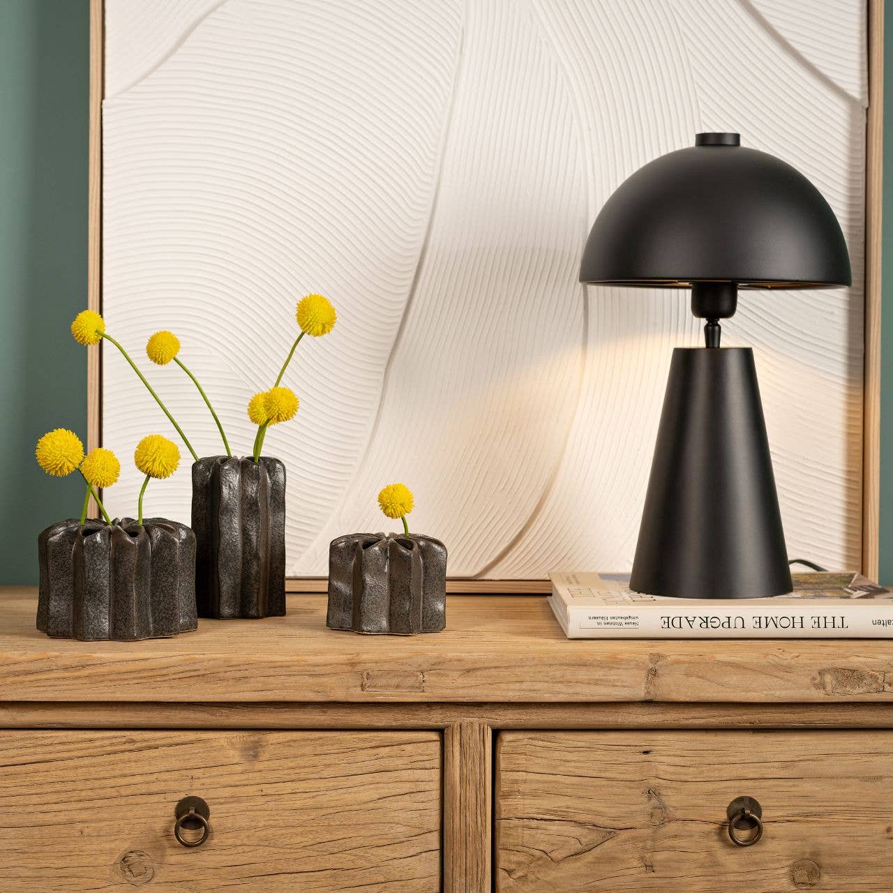 Vase Blume aus Keramik, Braun (B/H/T) 14x10x14cm - GUNDT HOME