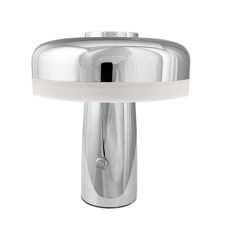Porter Tischlampe aus Chrom, wiederaufladbar mit eingebauter LED