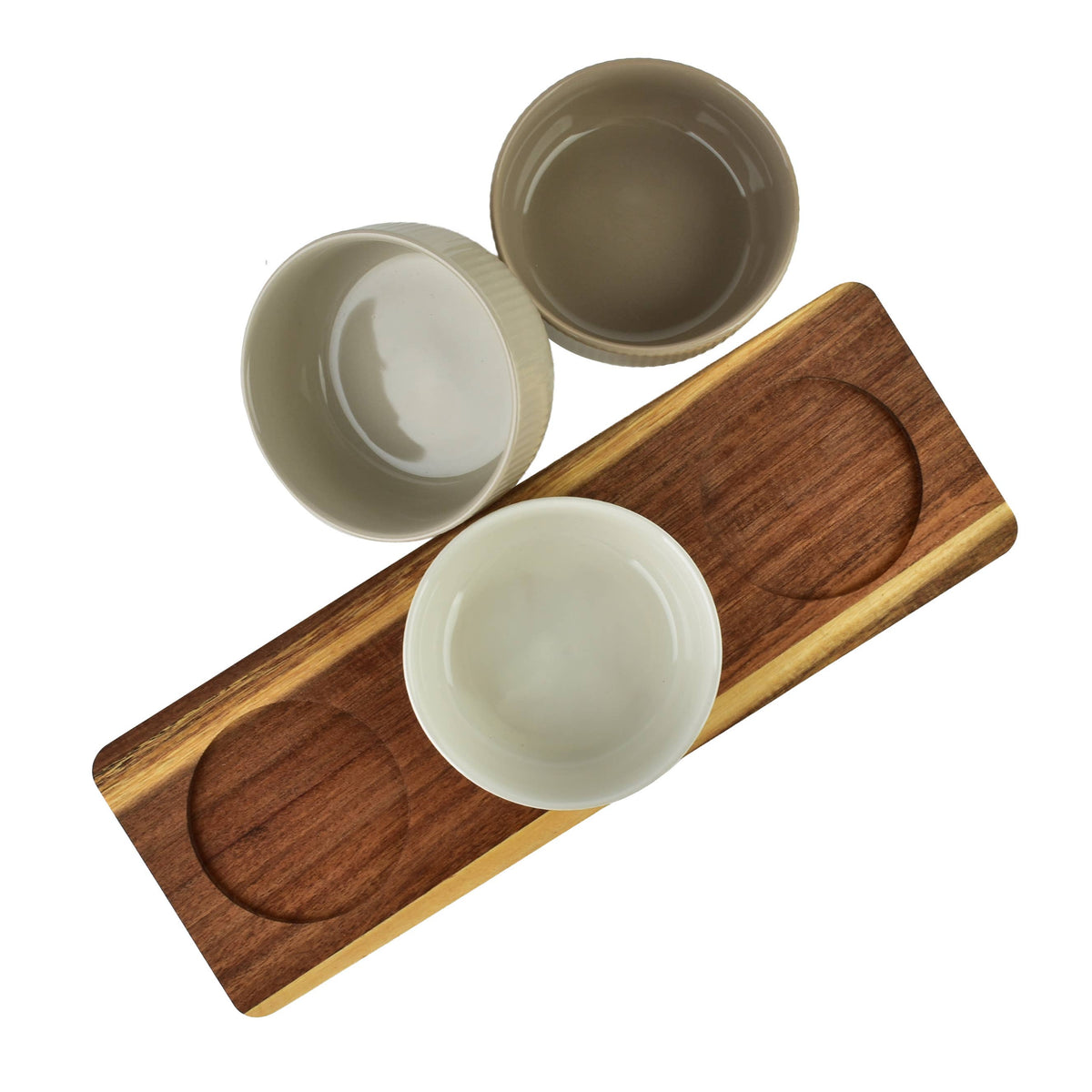 Schneidebrett mit Schüsseln MODERNE KÜCHE: Beige / 32x11cm