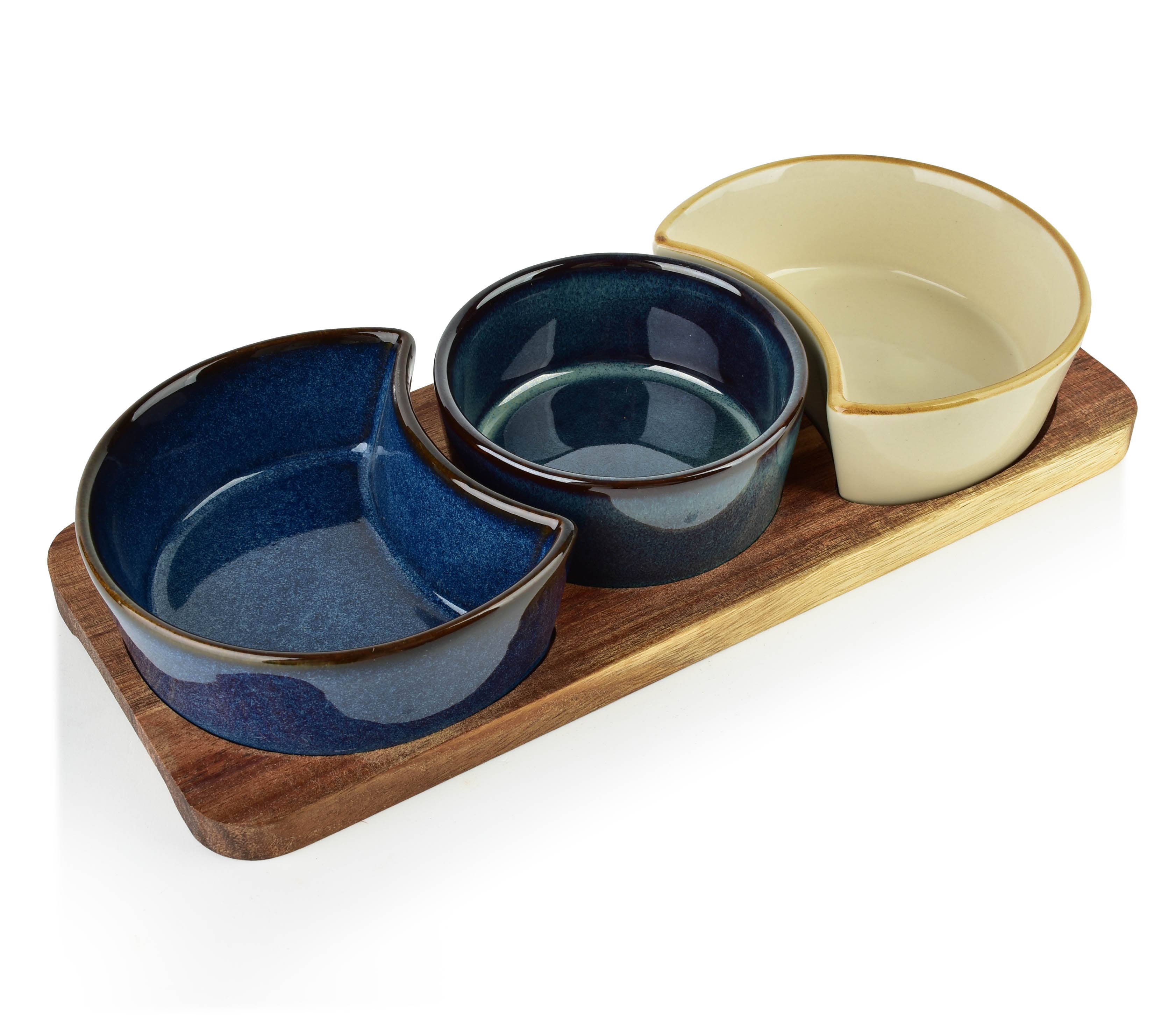 Servierbrett mit Schalen MODERNE KÜCHE: Multicolor / 35×12 cm