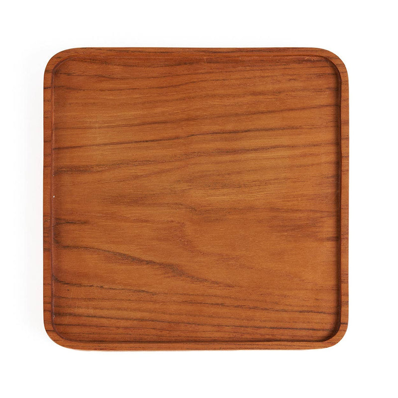 Teak-Holzplatte quadratisch – Natur – Größe S