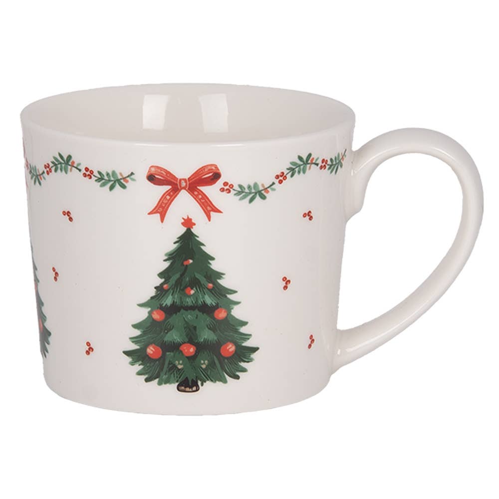 Weihnachtsbecher 275 ml, weiße Keramik