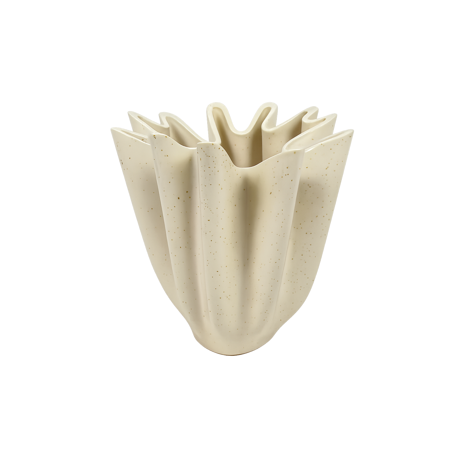 Beige Wellenvase Ø17,5 H21 cm