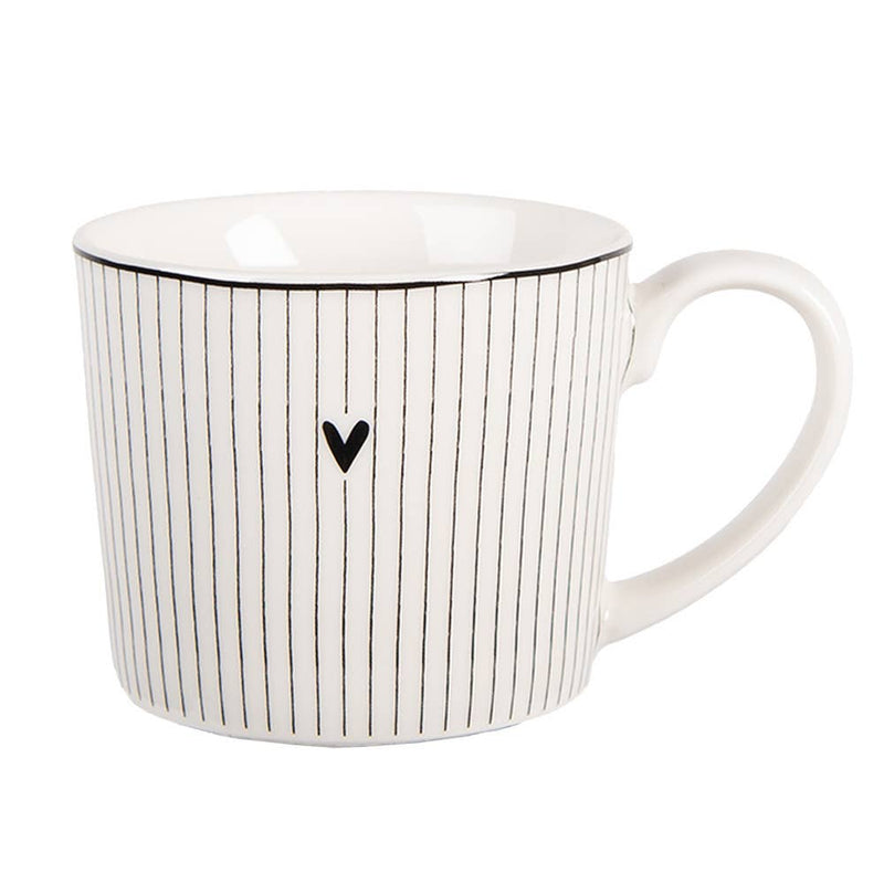 Becher  275 ml, weißes Porzellan, Herzmotiv