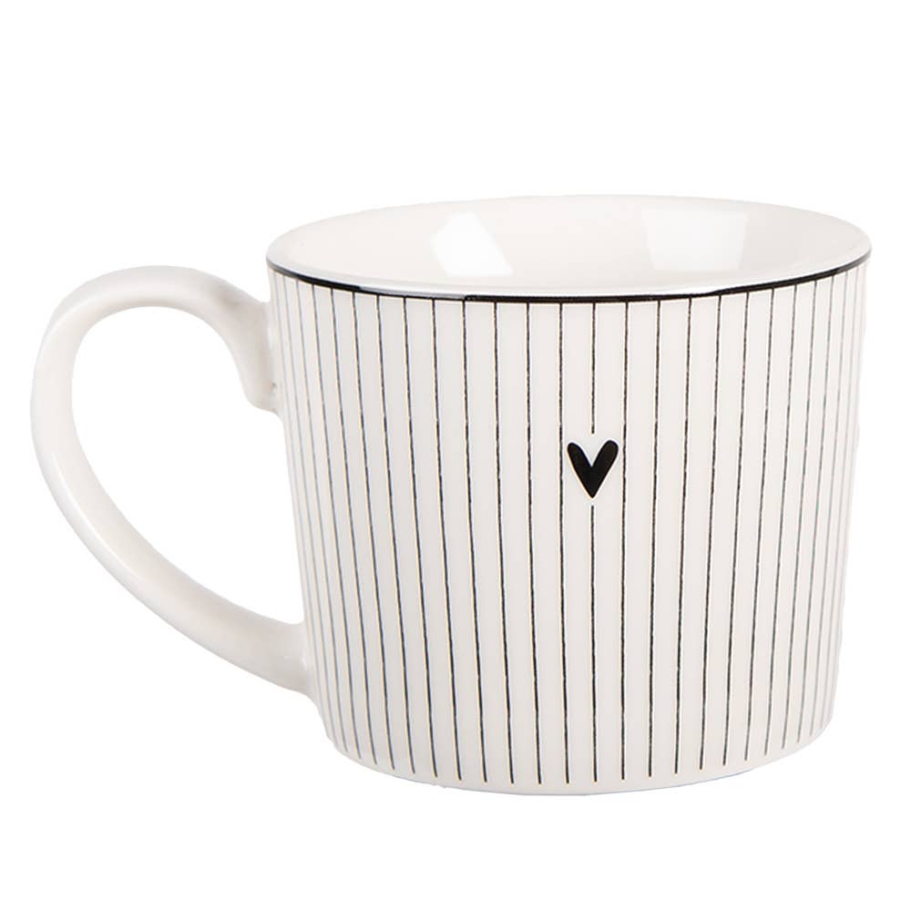 Becher  275 ml, weißes Porzellan, Herzmotiv