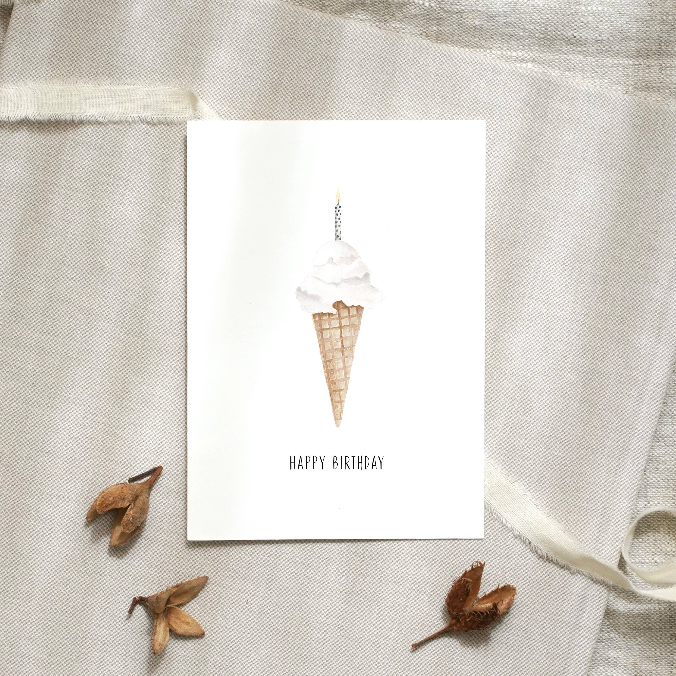 Postkarte - Ice cream candle