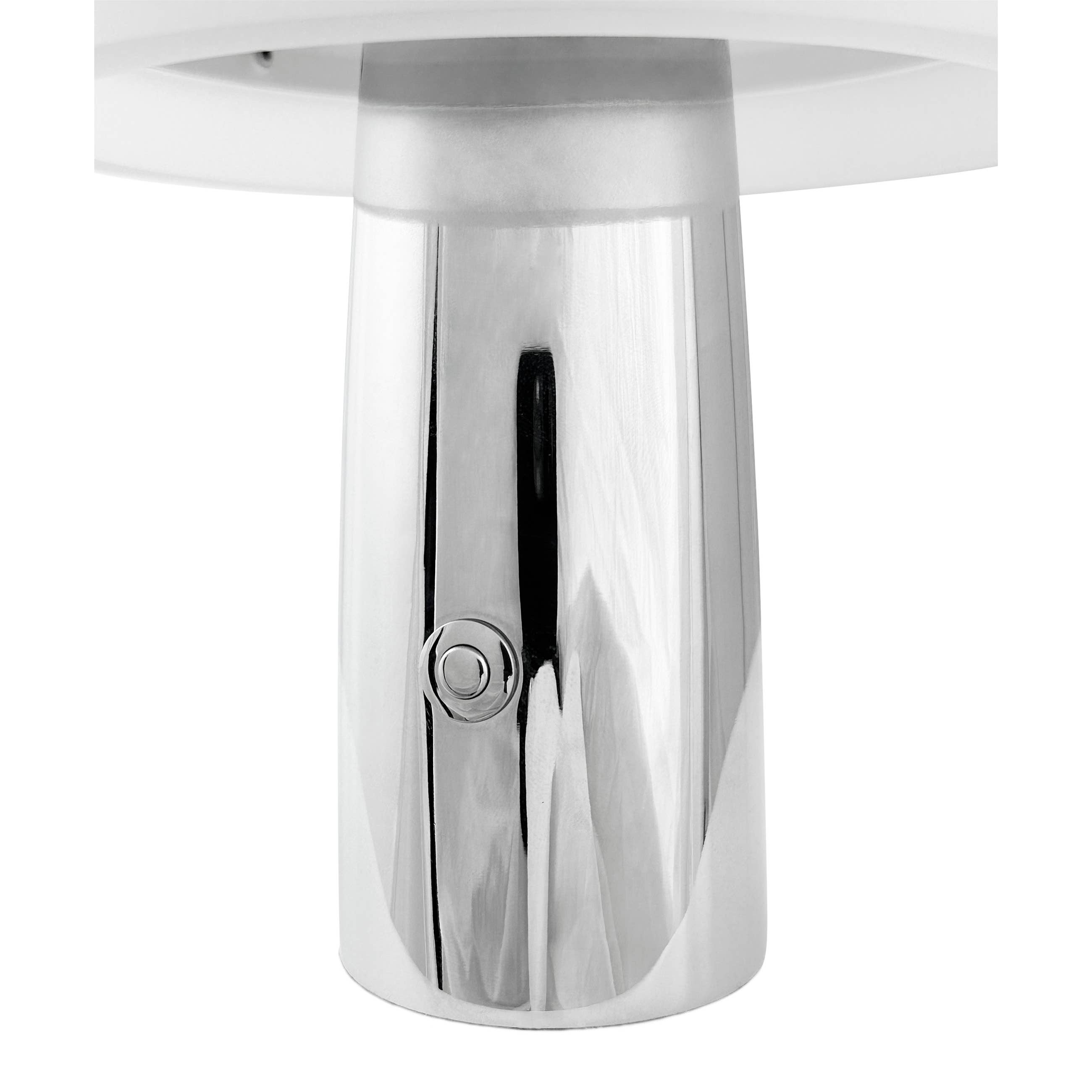 Porter Tischlampe aus Chrom, wiederaufladbar mit eingebauter LED