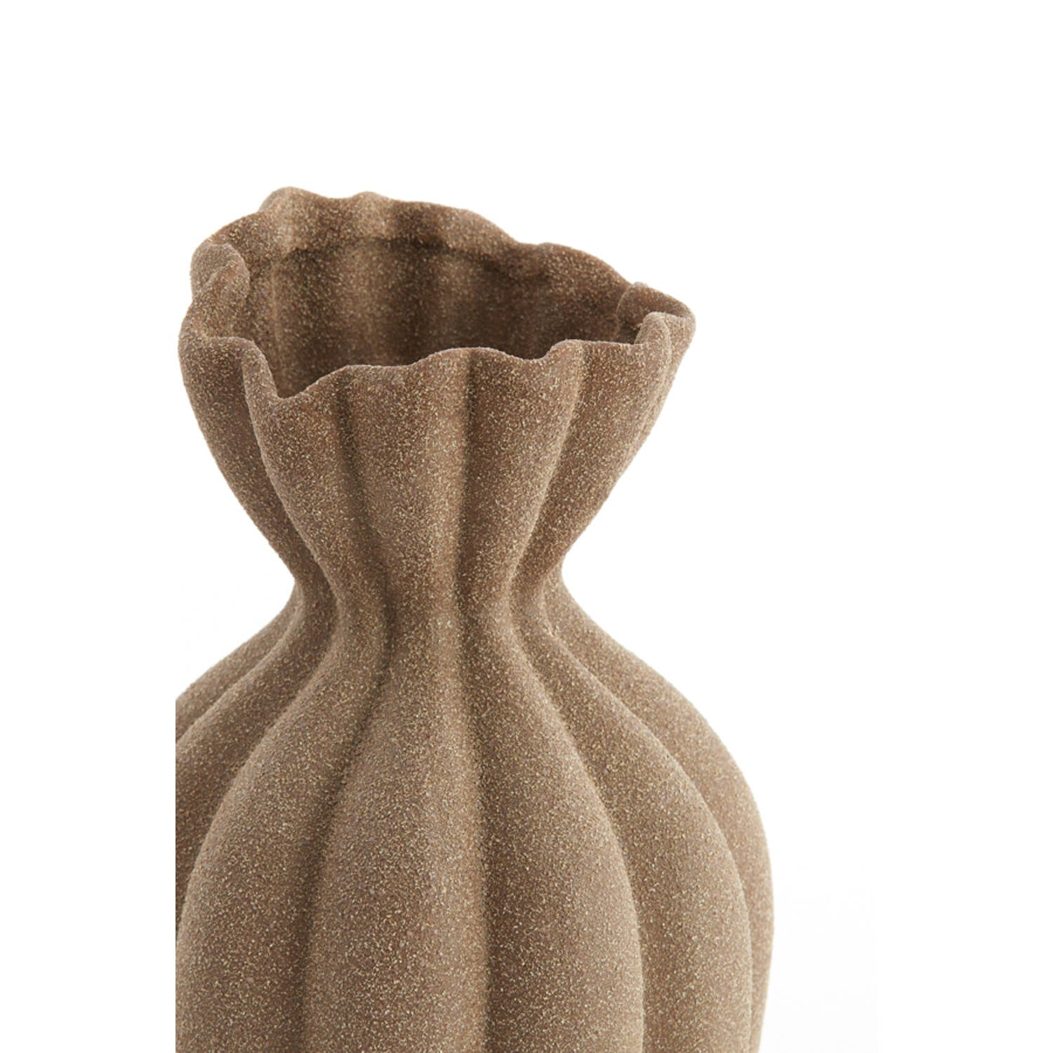 Vase Deko Ø19x35,5 cm Keramik matt braun - GUNDT HOME