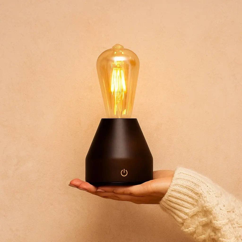 Zavi Dunkelbraune Wiederaufladbare Tischlampe | LED, Kabellos & 80 Stunden Akkulaufzeit - GUNDT HOME