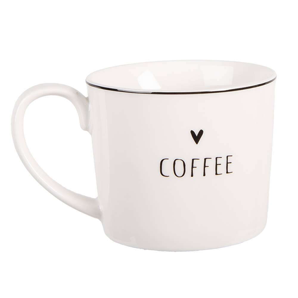 Becher 275 ml, weißes Porzellan, Herz